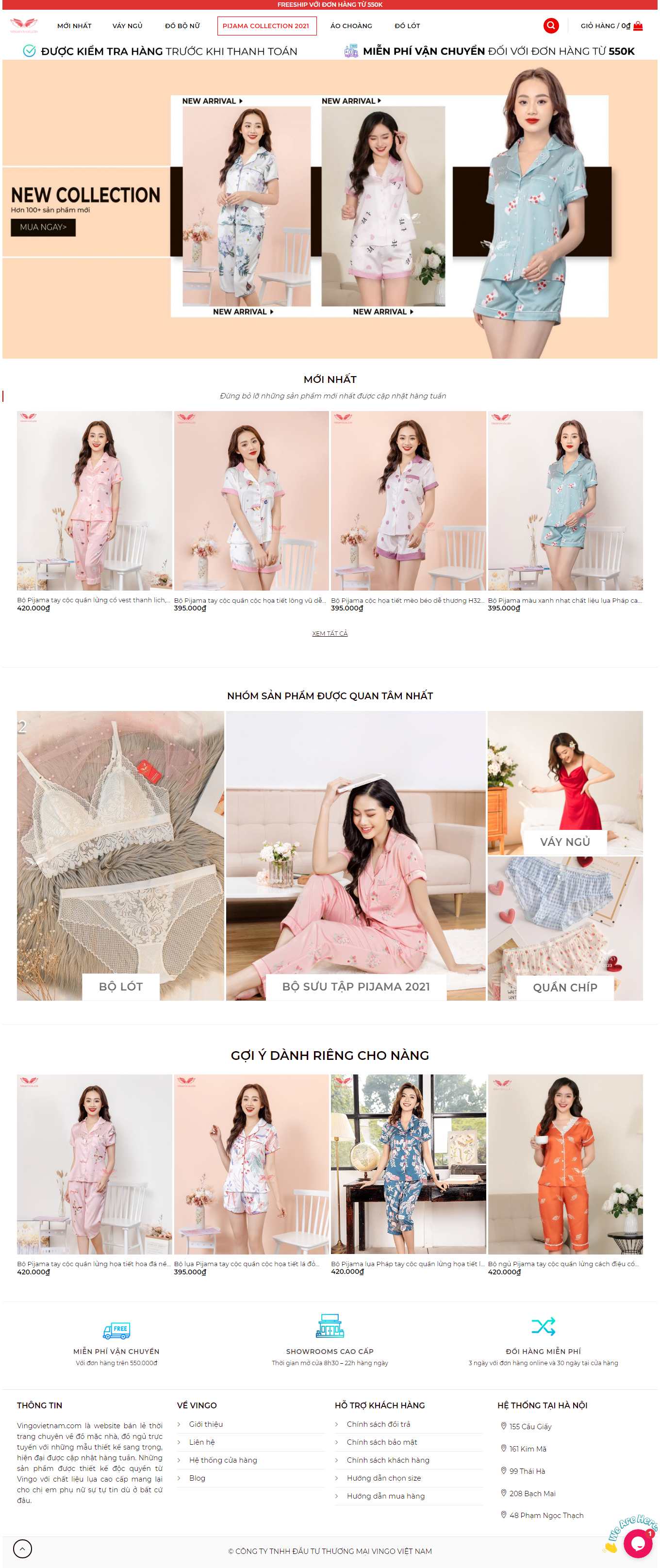 Thiết kế Website Web bán đồ lót đồ ngủ Nam Nữ Online - vingovietnamcom