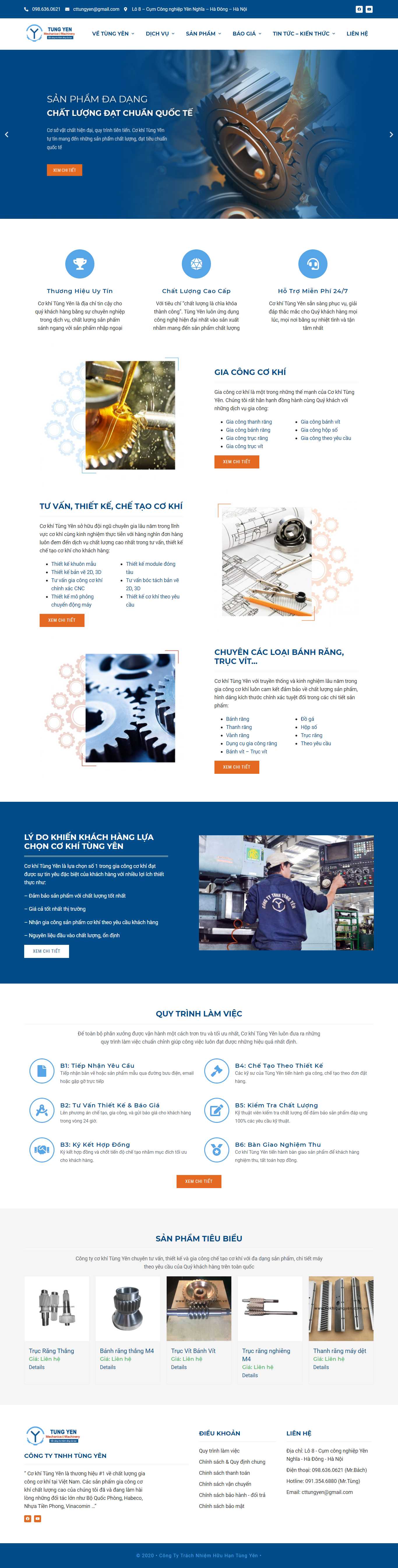 [giacongcokhihaiphong] Thiết kế Website Web xưởng cơ khí - cokhitungyencomvn