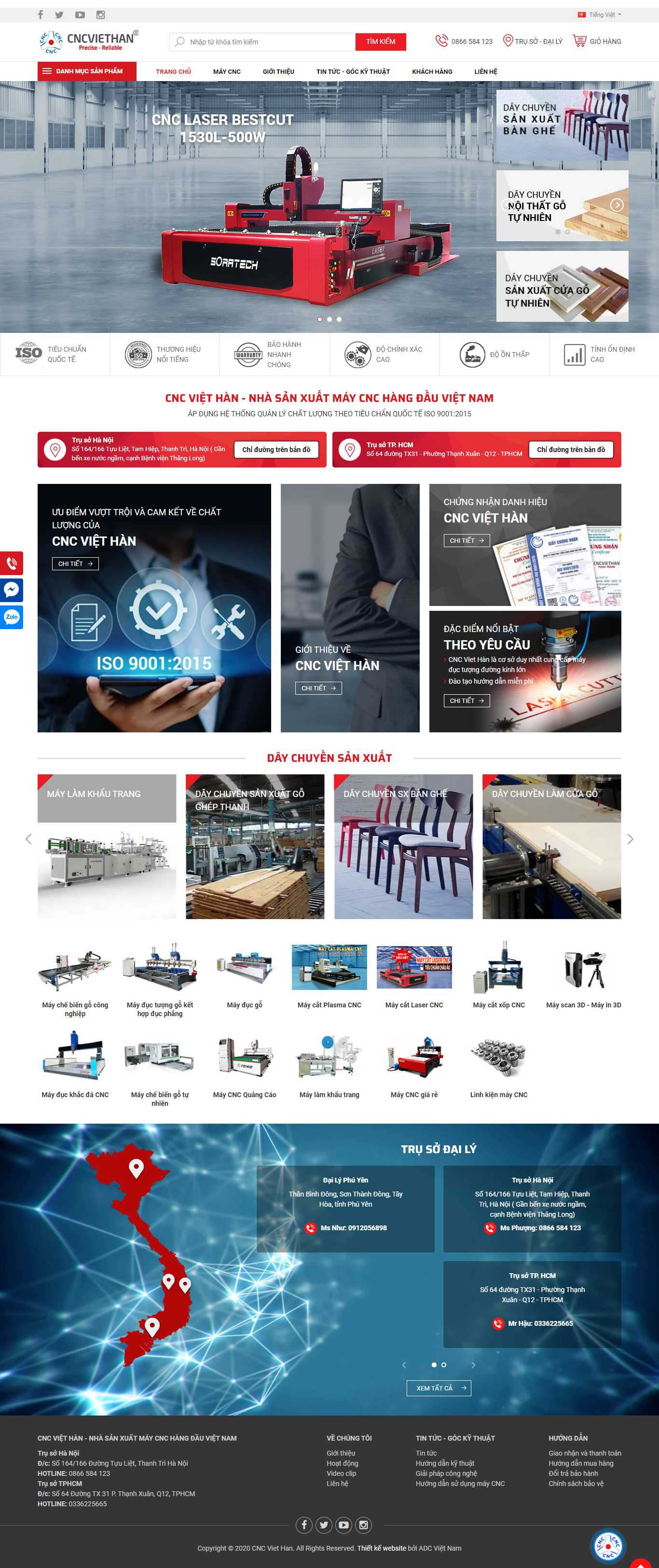 [giacongcokhihaiphong] Thiết kế Website Web xưởng cơ khí - cncviethancom