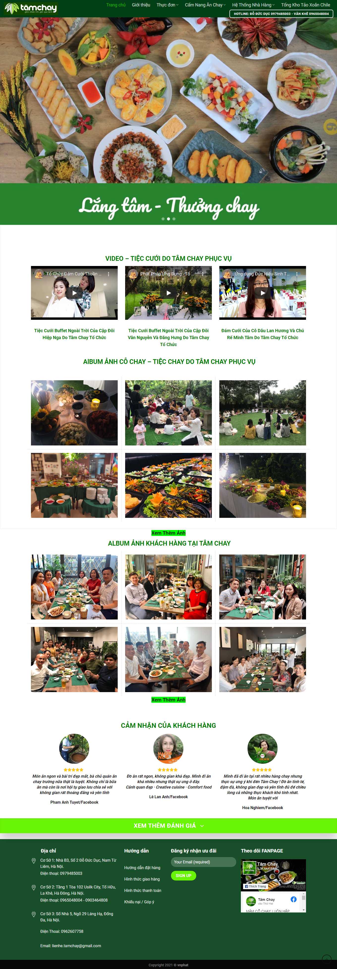Thiết kế Website Web bán đồ ăn chay - tamchaynet