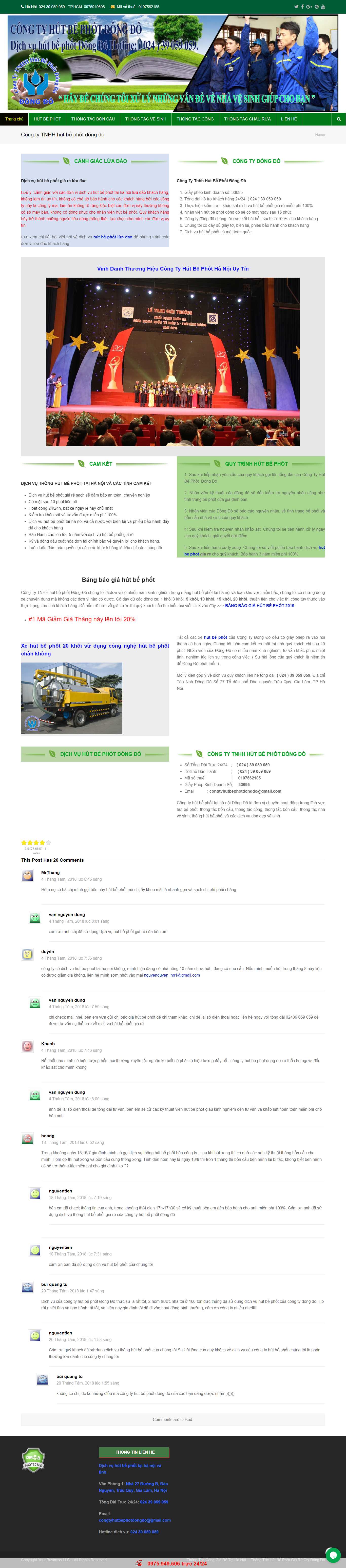 [moitruongsach] Thiết kế Website Web dịch vụ thông tắc công - hutbephotdongdocom