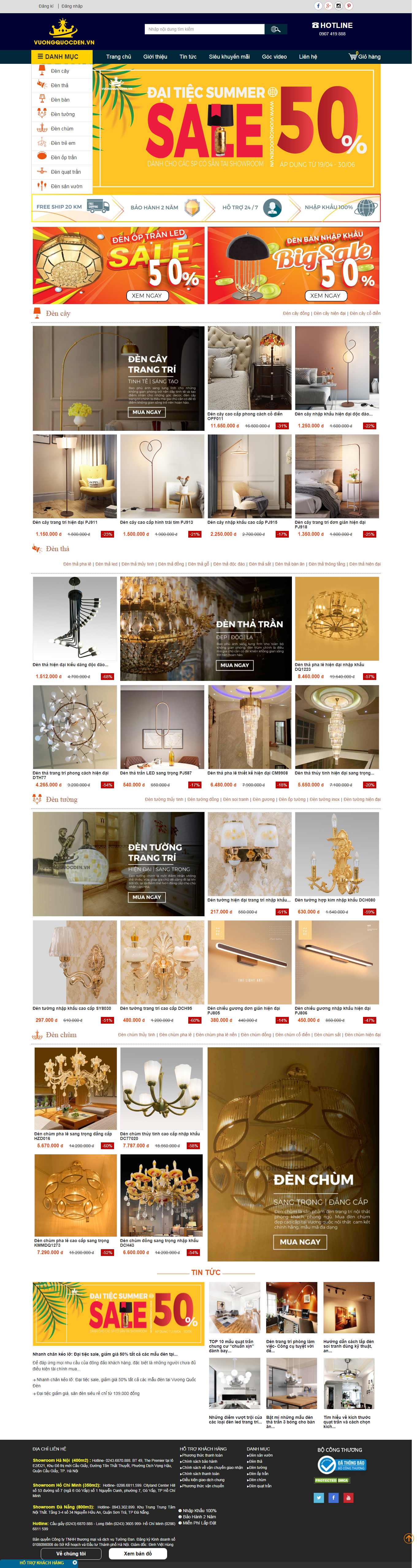 Thiết kế Website Web đèn led - vuongquocdenvn