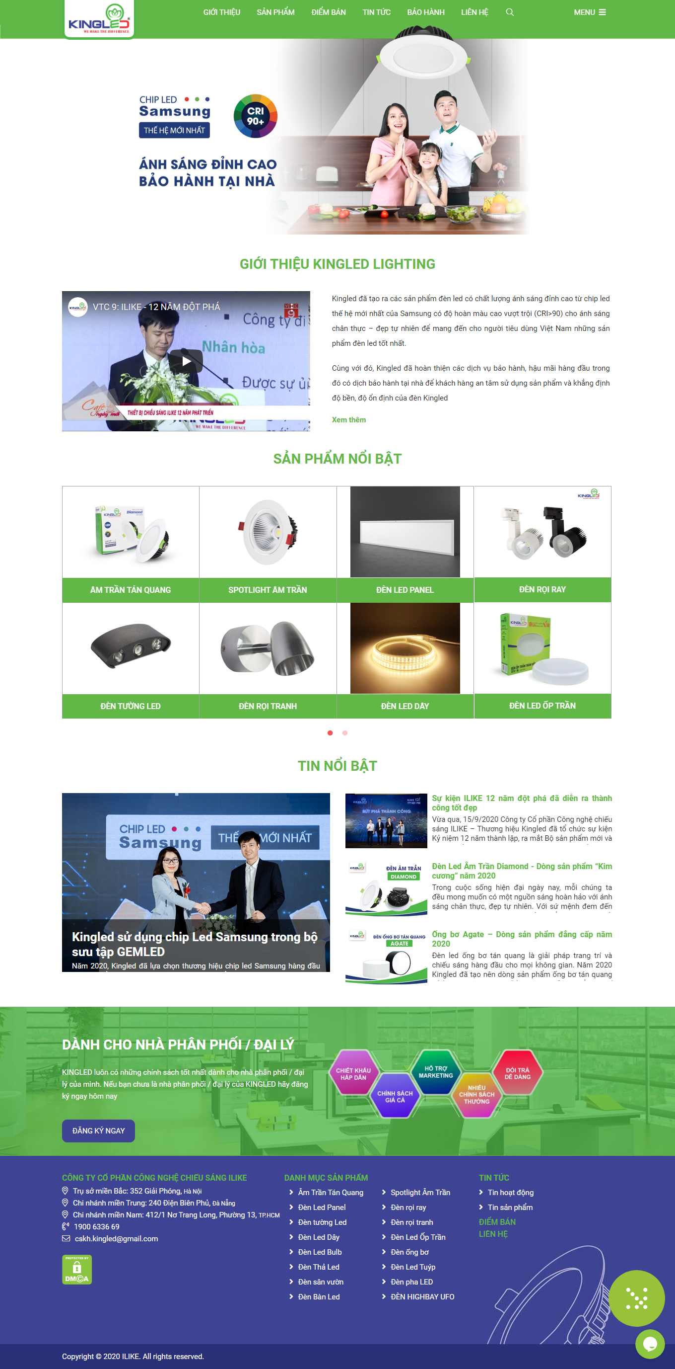 Thiết kế Website Web đèn led - kingledvn