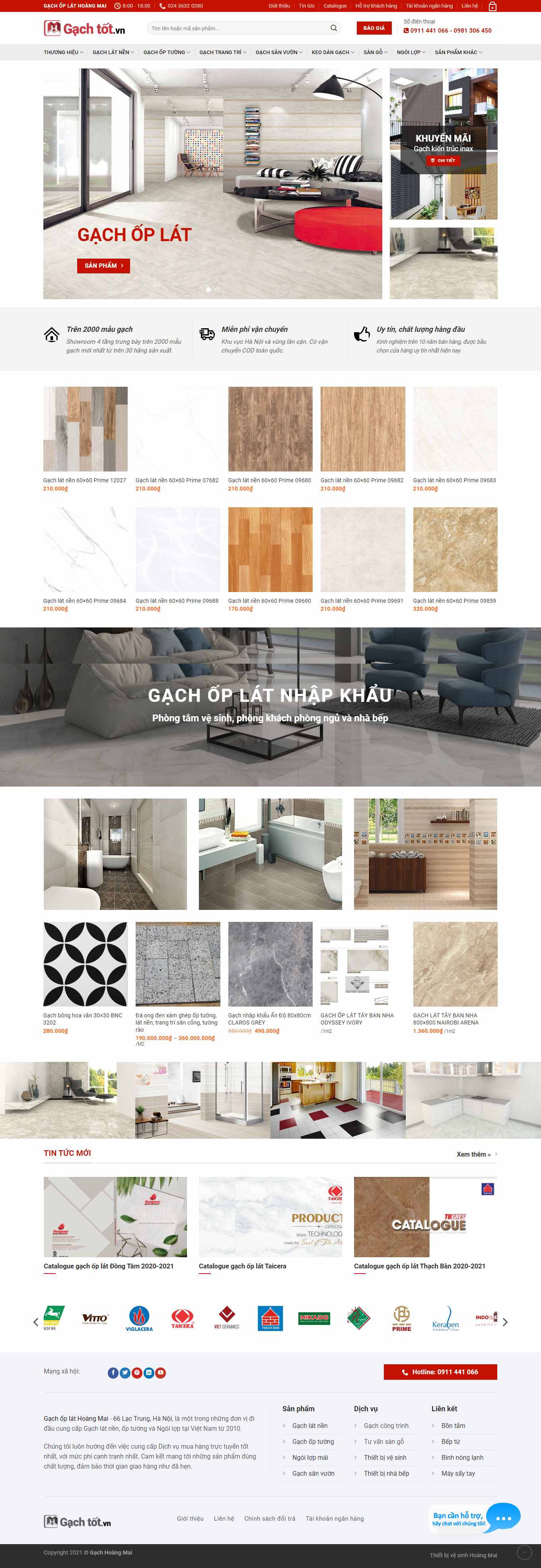 Thiết kế Website Web gạch đáp ốp lát - gachtotvn