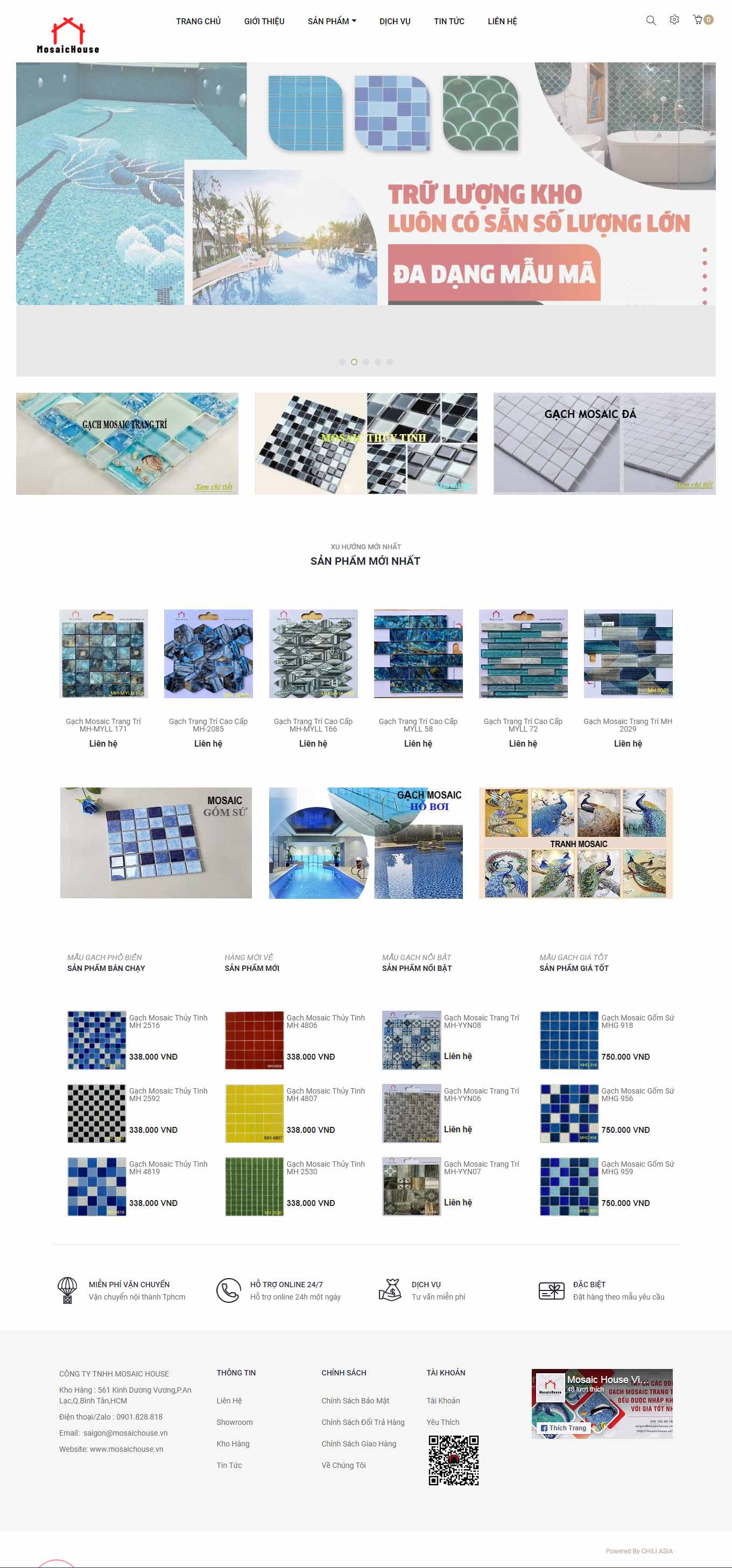 Thiết kế Website Web gạch đáp ốp lát - mosaichousevn