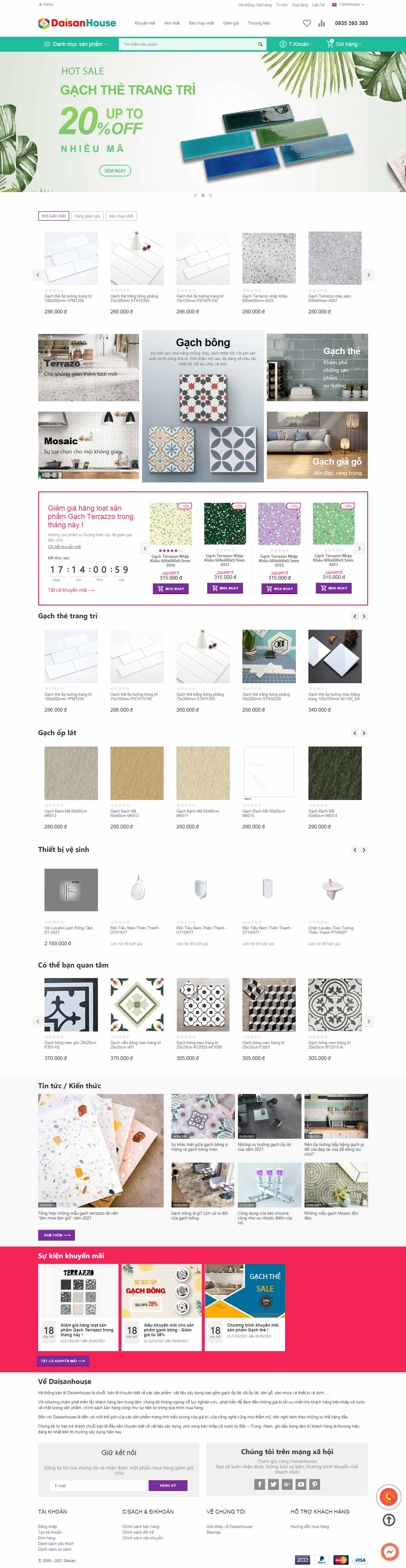 Thiết kế Website Web gạch đáp ốp lát - daisanhousecom