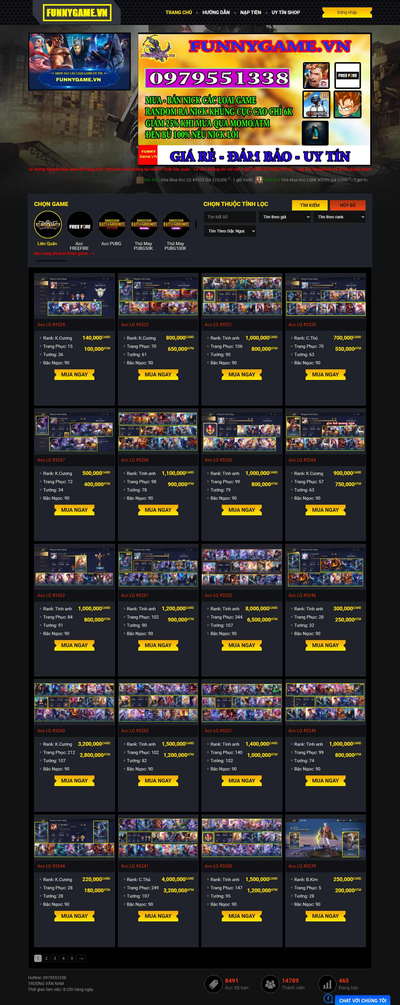 [sanaccgame] Thiết kế Website Web giới thiệu game, trò chơi điện tử - funnygamevn