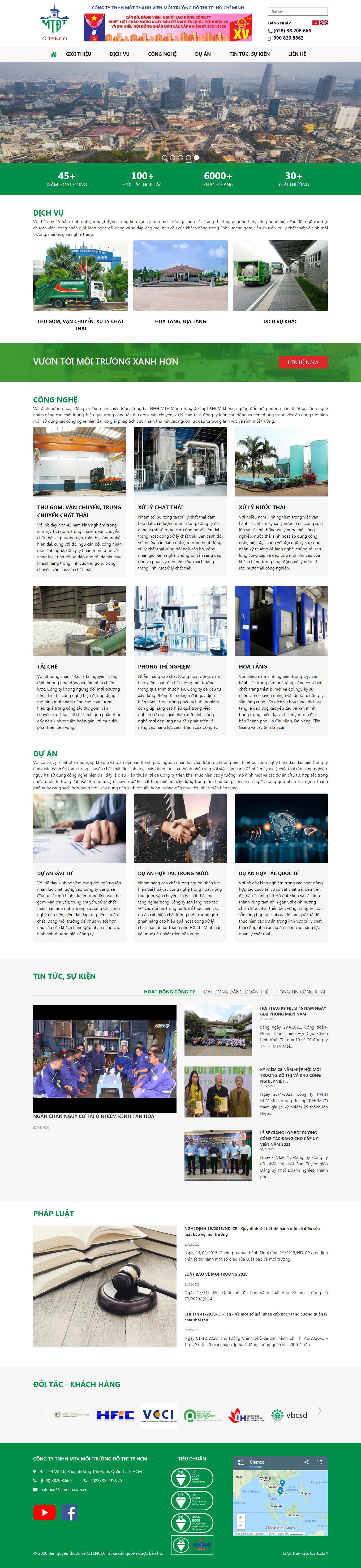 Thiết kế Website Web công ty môi trường - wwwcitencocomvn
