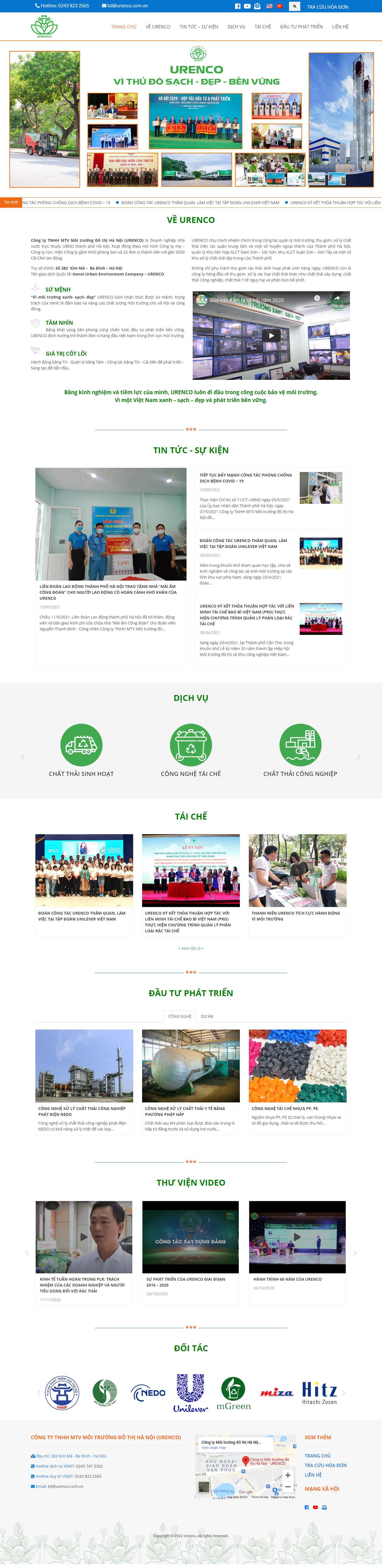 Thiết kế Website Web công ty môi trường - urencocomvn