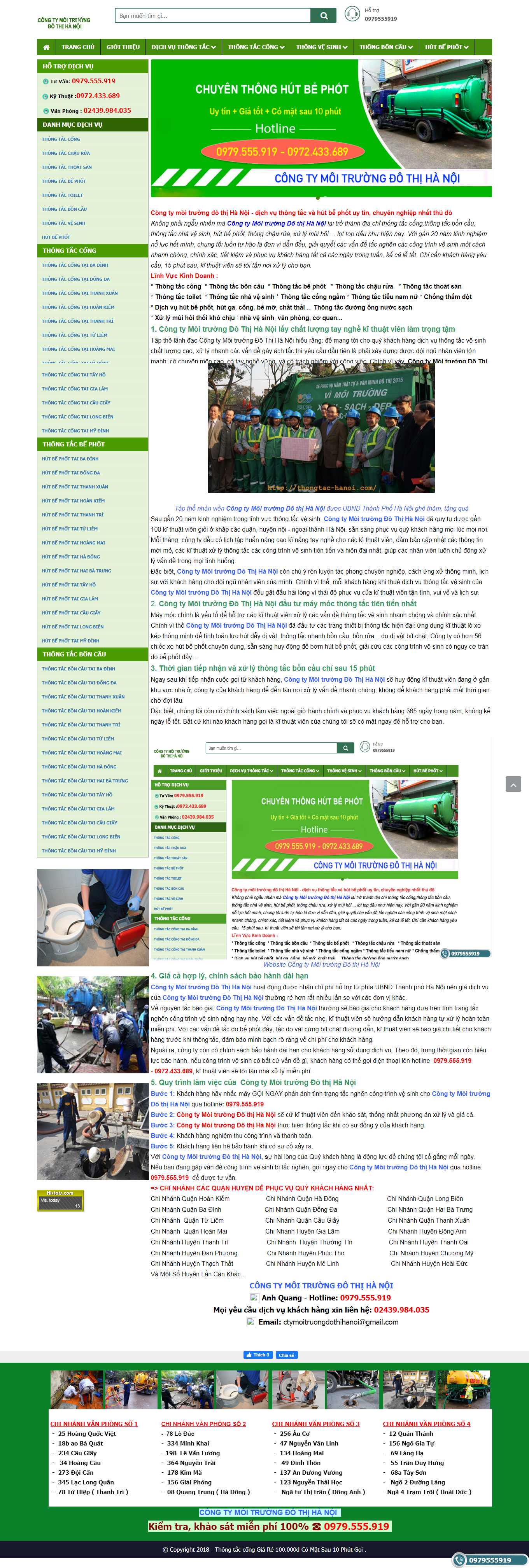 Thiết kế Website Web công ty môi trường - thongtac-hanoicom