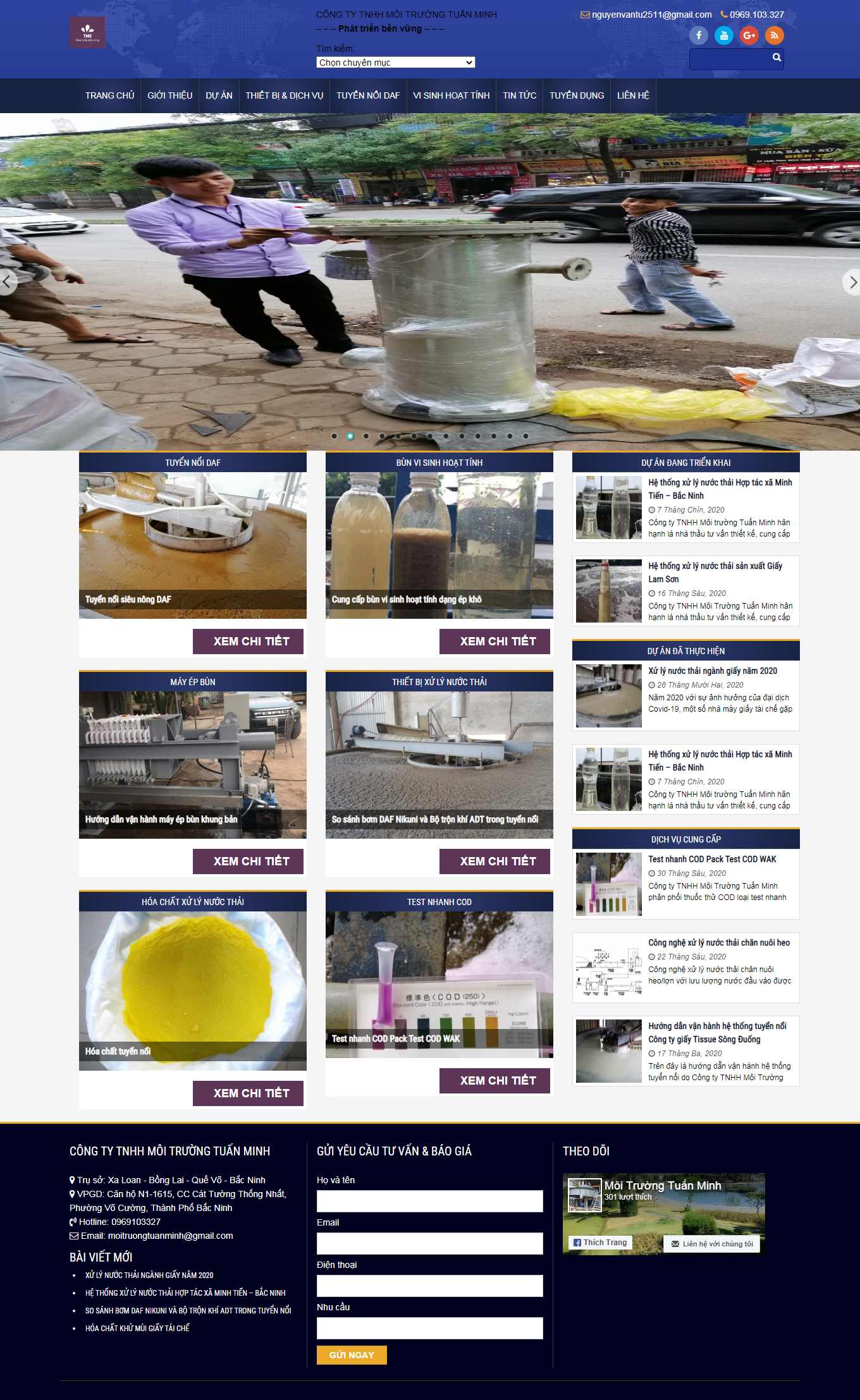 Thiết kế Website Web công ty môi trường - moitruongtuanminhcom