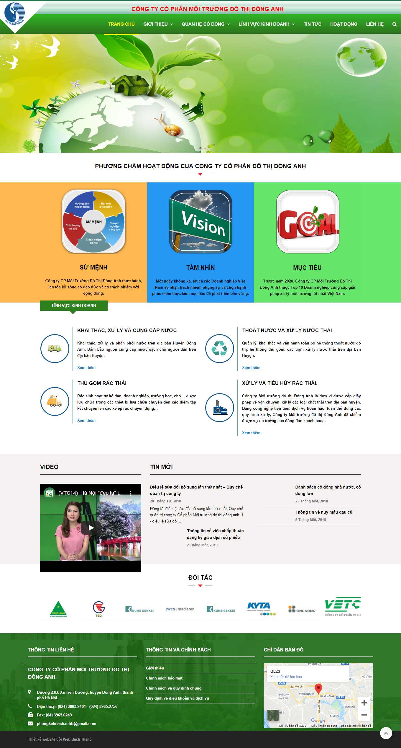 Thiết kế Website Web công ty môi trường - moitruongdonganhvn