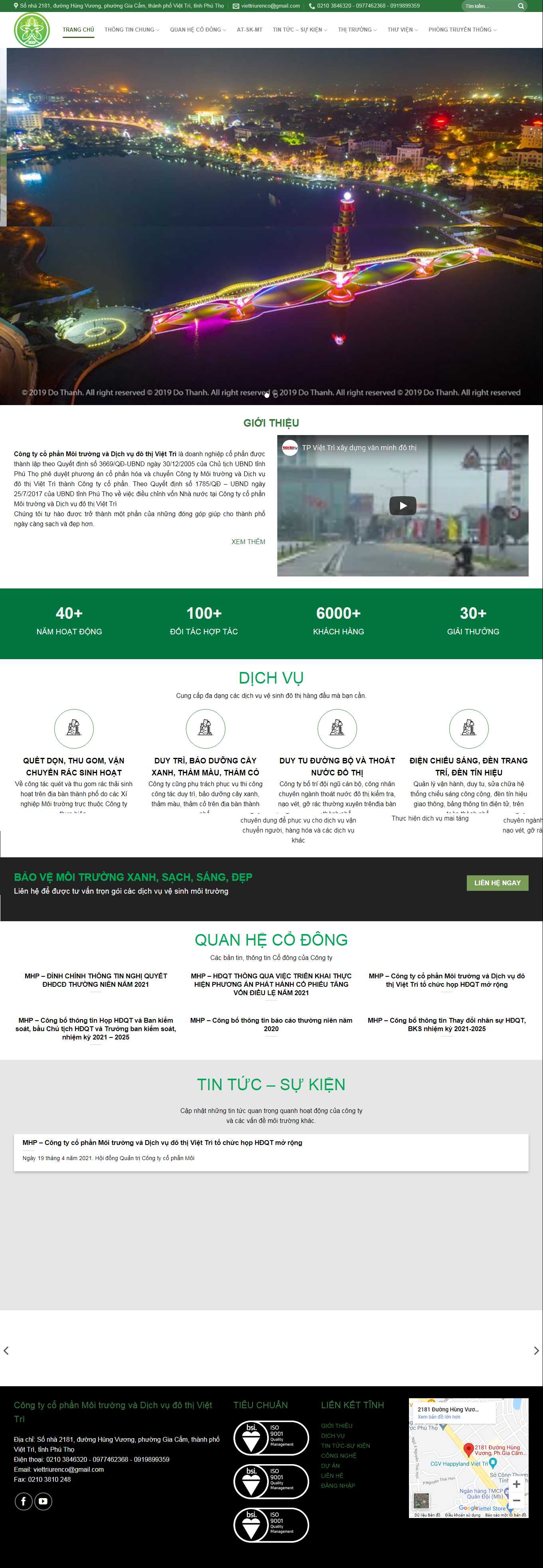 Thiết kế Website Web công ty môi trường - viettriurencovn