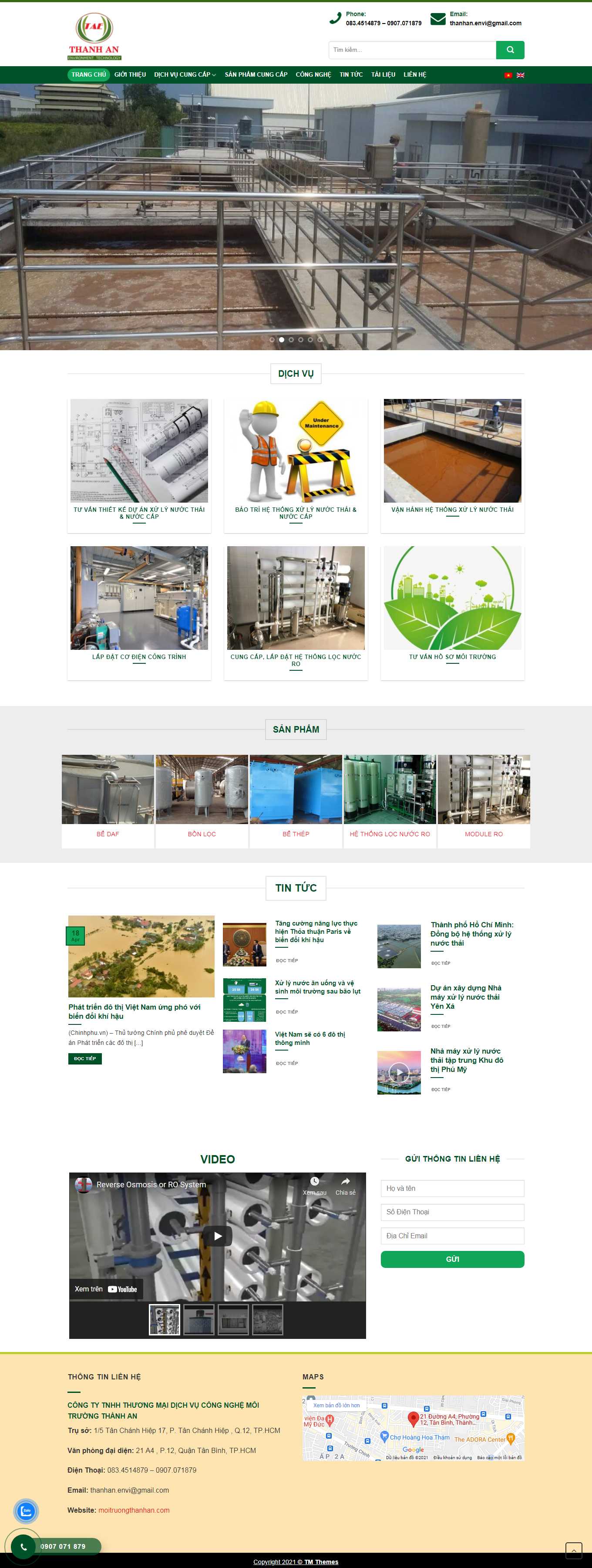 [moitruongsach] Thiết kế Website Web dịch vụ thông tắc công - moitruongthanhancom