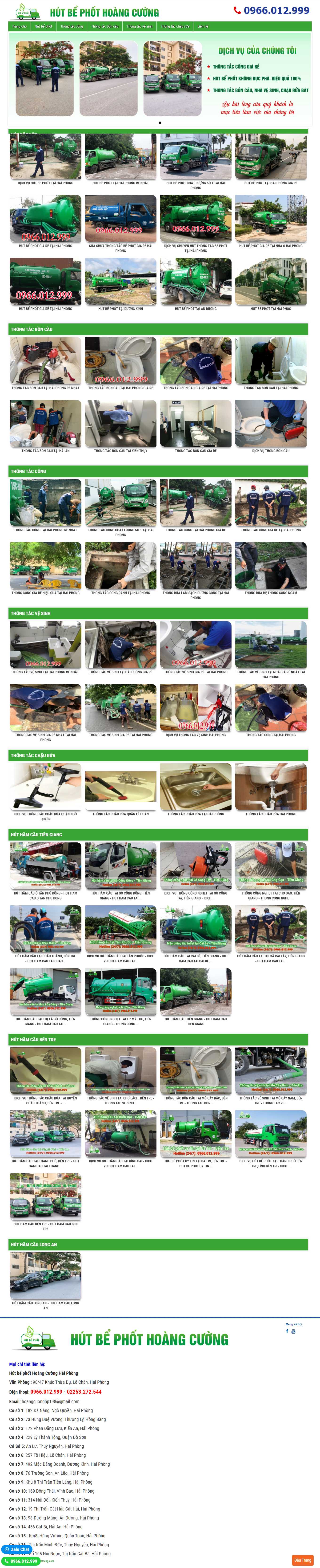 [moitruongsach] Thiết kế Website Web dịch vụ thông tắc công - hutbephothaiphongvncom