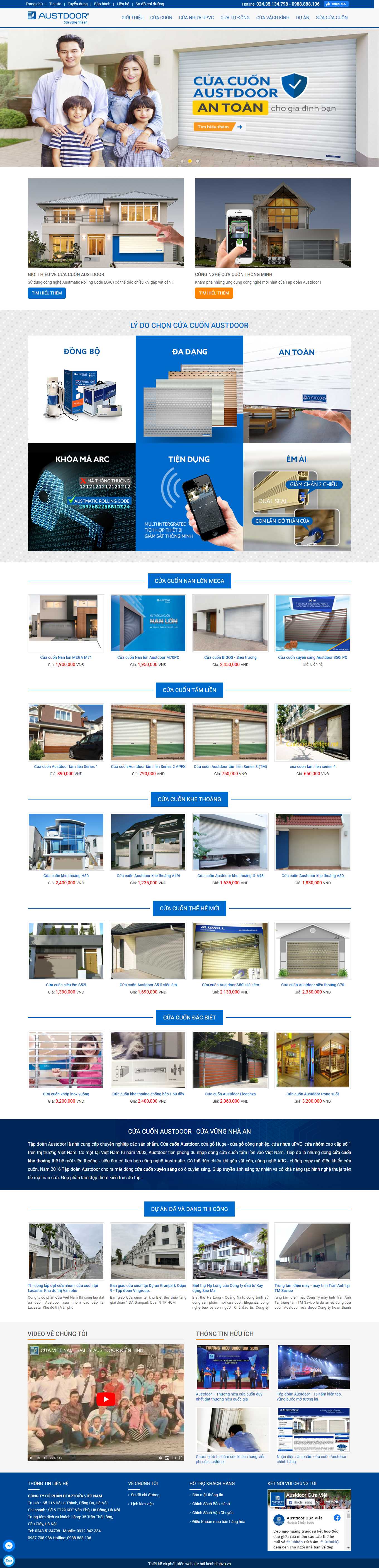 [cuacuonmiennam] Thiết kế Website Web nhôm kính, cửa cuốn - cuacuonaustdoornet