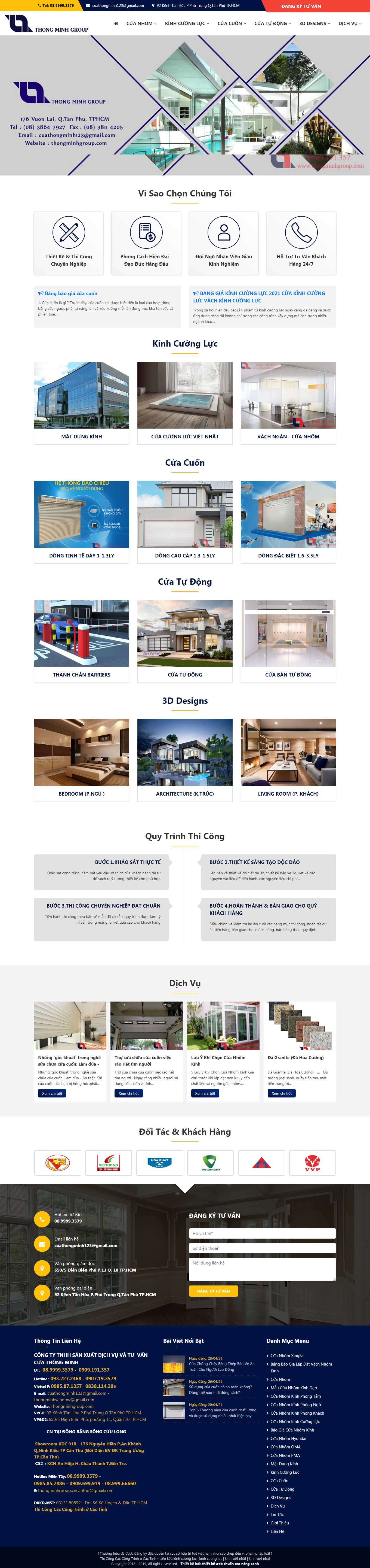 [cuacuonmiennam] Thiết kế Website Web nhôm kính, cửa cuốn - thongminhgroupcom