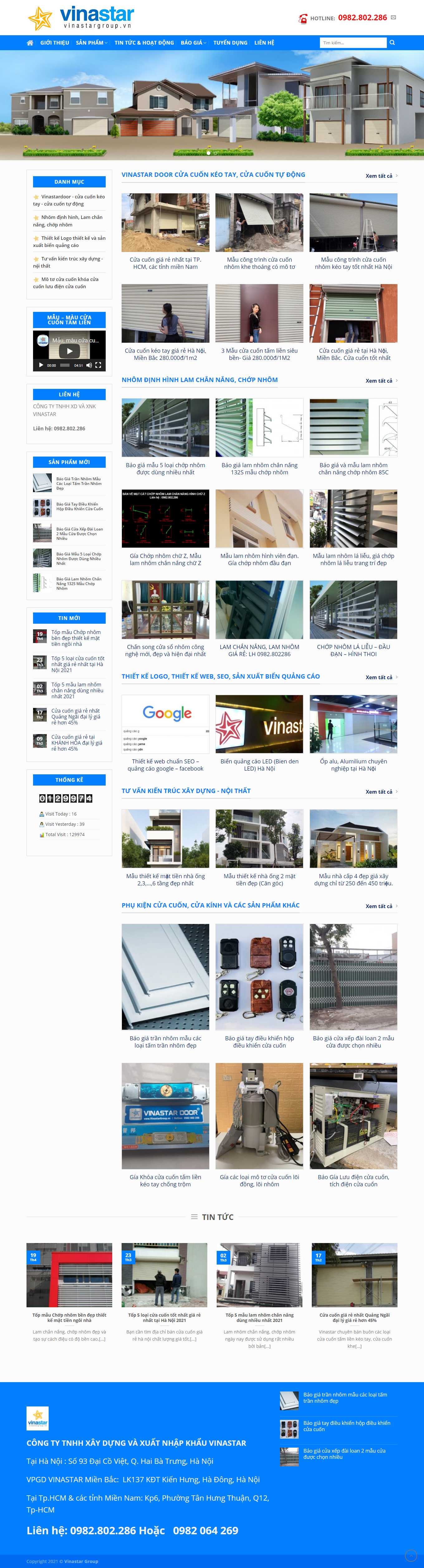 [cuacuonmiennam] Thiết kế Website Web nhôm kính, cửa cuốn - vinastargroupvn