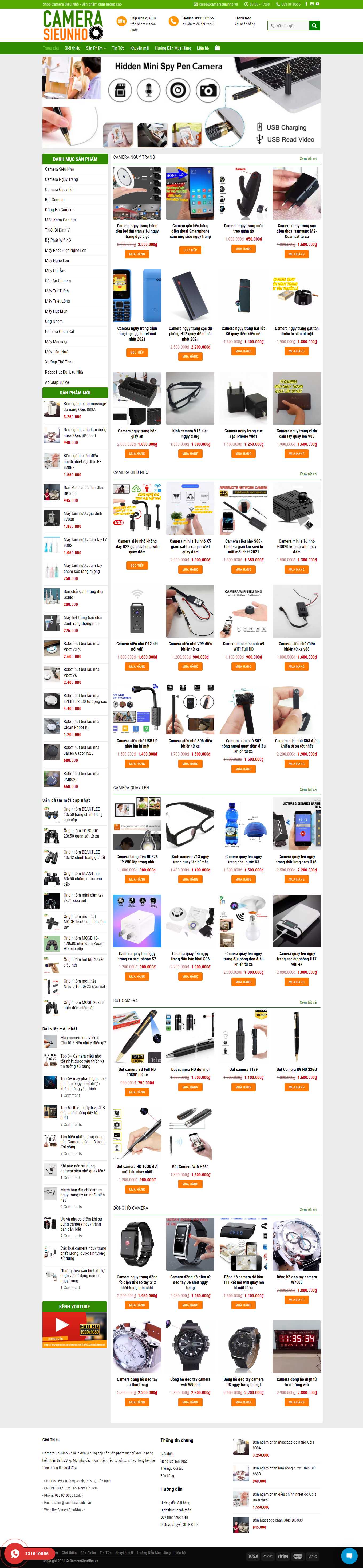 Thiết kế Website Web bán thiết bị nghe nhìn - camerasieunhovn