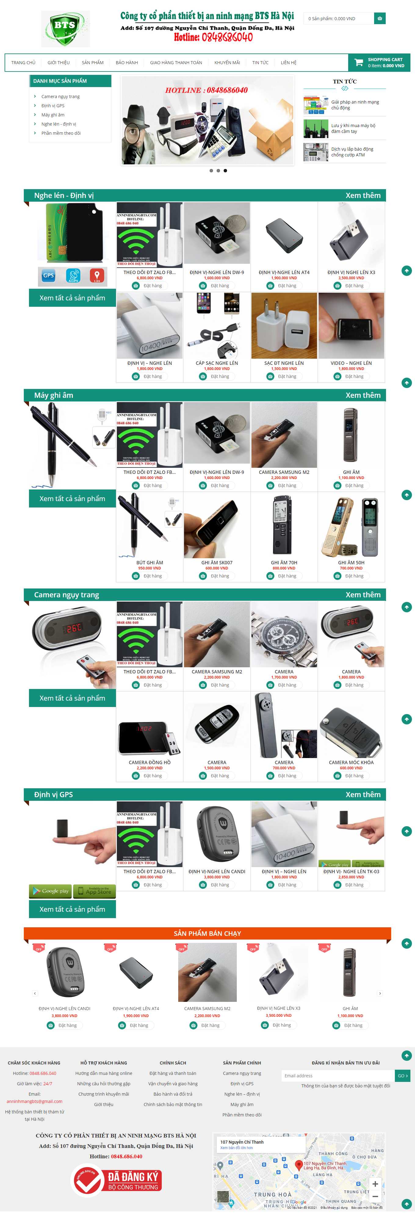 Thiết kế Website Web bán thiết bị nghe nhìn - anninhmangbtscom