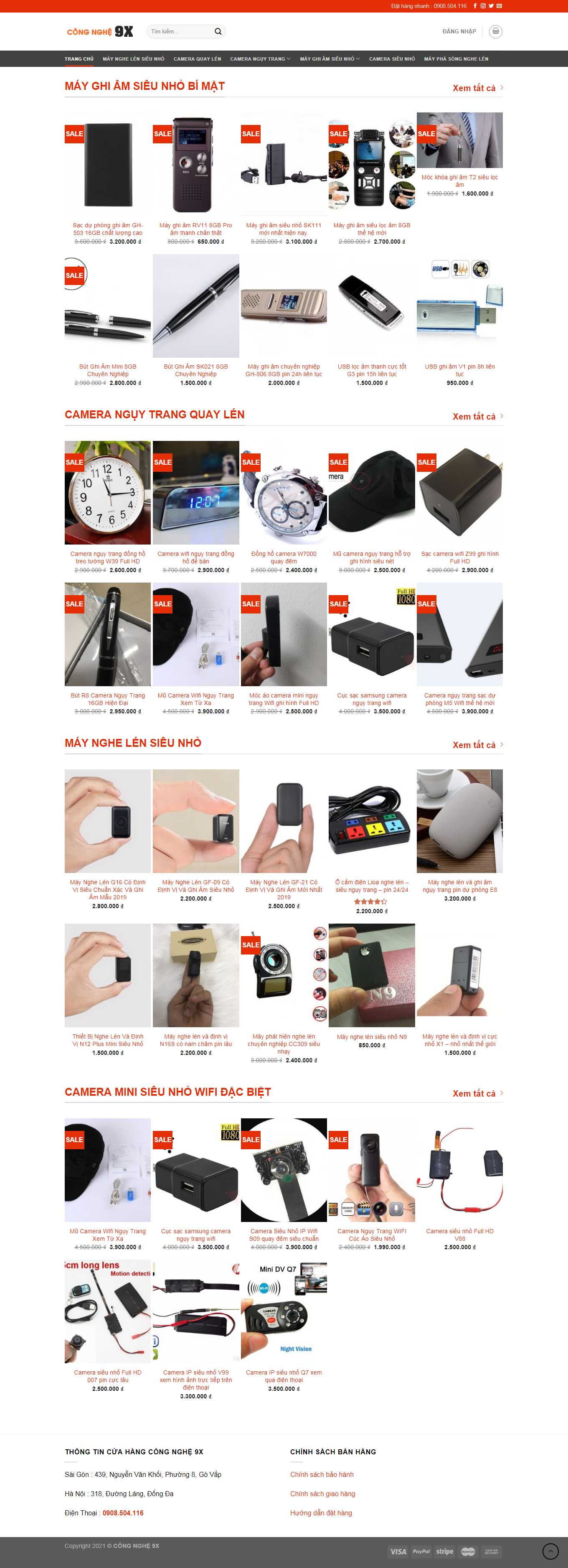 Thiết kế Website Web bán thiết bị nghe nhìn - wwwcongnghe9xcom