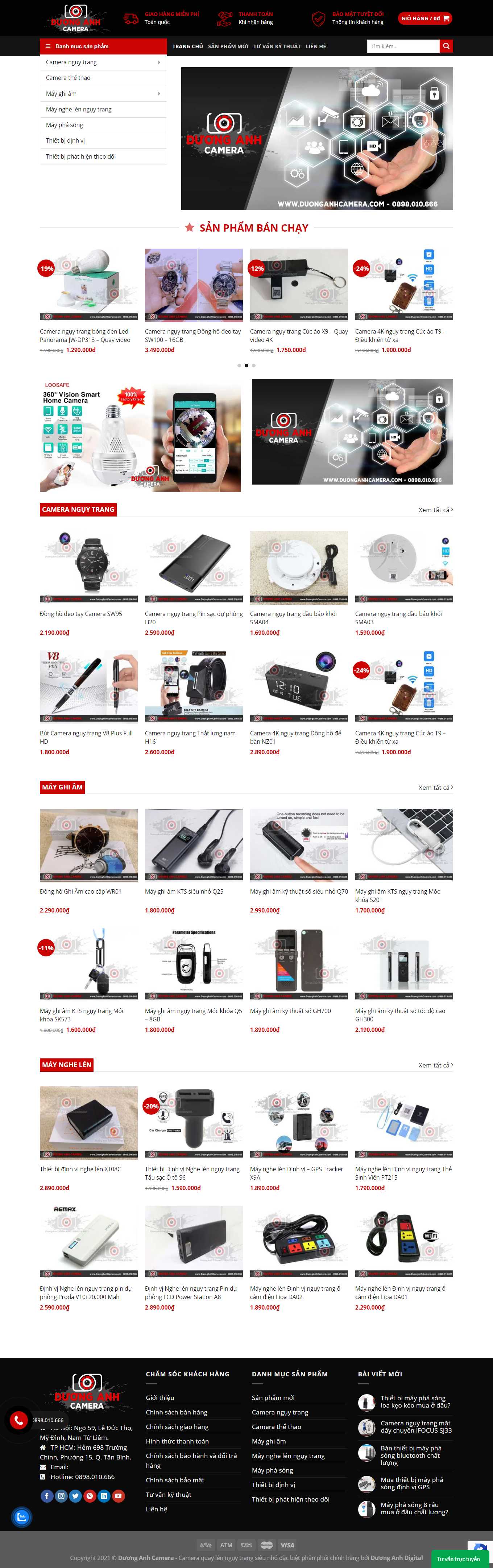 Thiết kế Website Web bán thiết bị nghe nhìn - duonganhcameracom