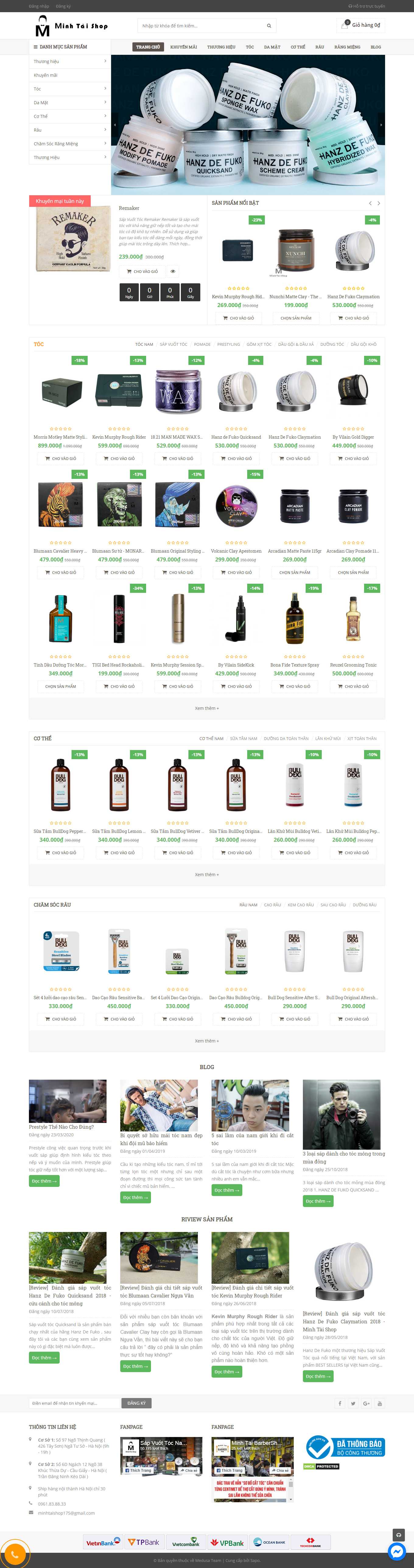 [fremen] Thiết kế Website Web bán sáp vuốt tóc - sapvuottocvn