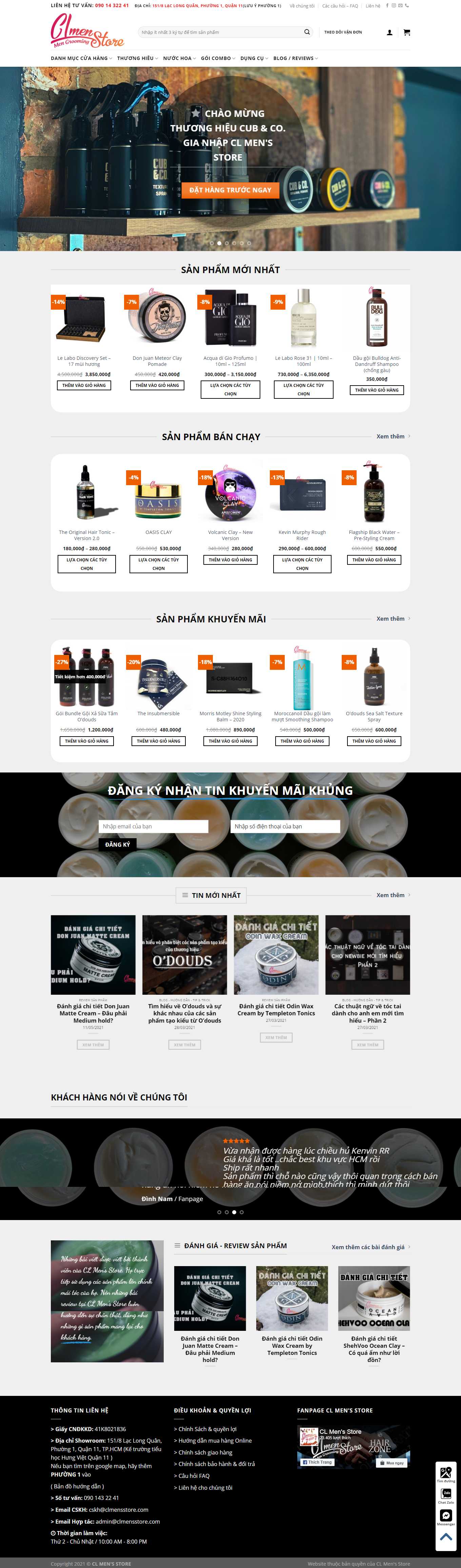 [fremen] Thiết kế Website Web bán sáp vuốt tóc - clmensstorecom