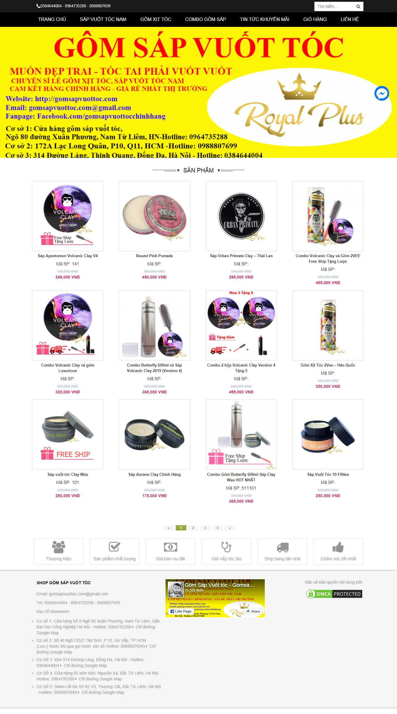 [fremen] Thiết kế Website Web bán sáp vuốt tóc - gomsapvuottoccom