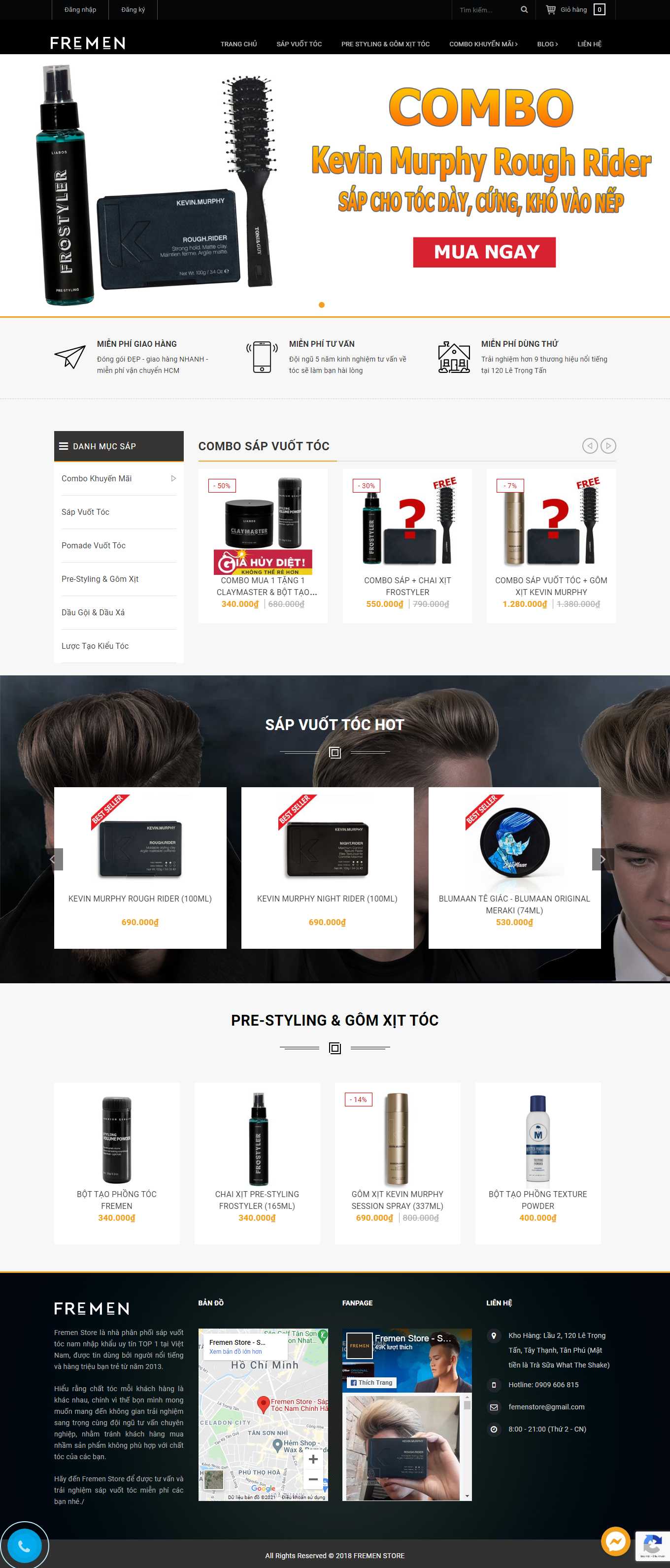 [fremen] Thiết kế Website Web bán sáp vuốt tóc - fremenvn