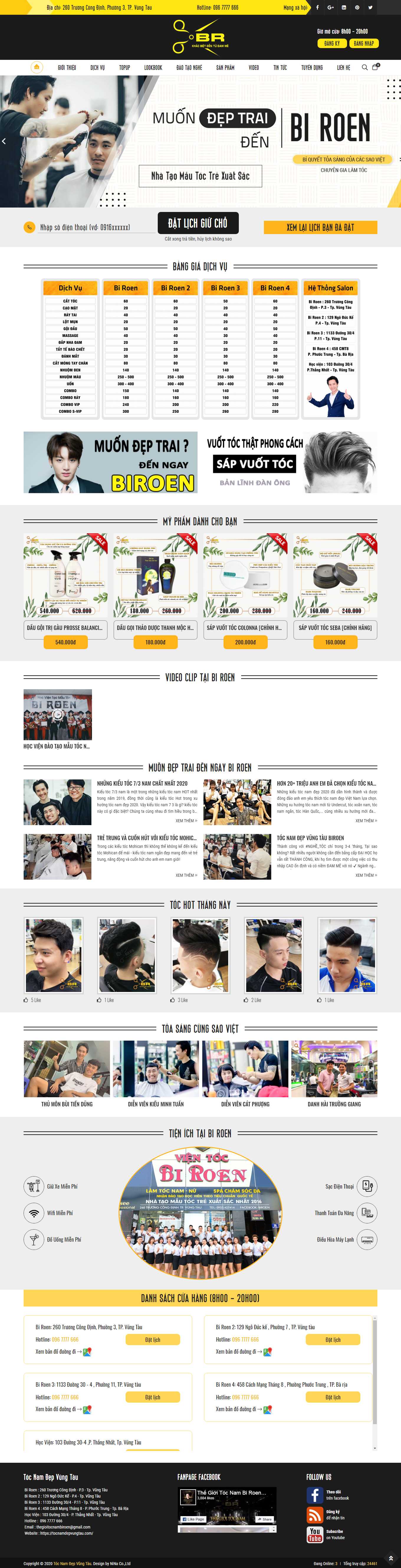 [fremen] Thiết kế Website Web bán sáp vuốt tóc - tocnamdepvungtaucom