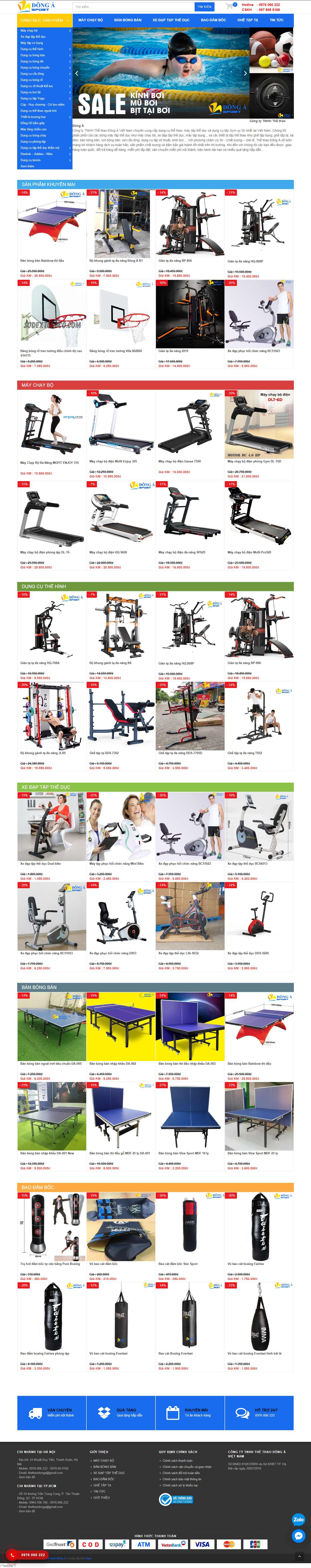 [zocker] Thiết kế Website Web dụng cụ thể thao - thethaodongavn