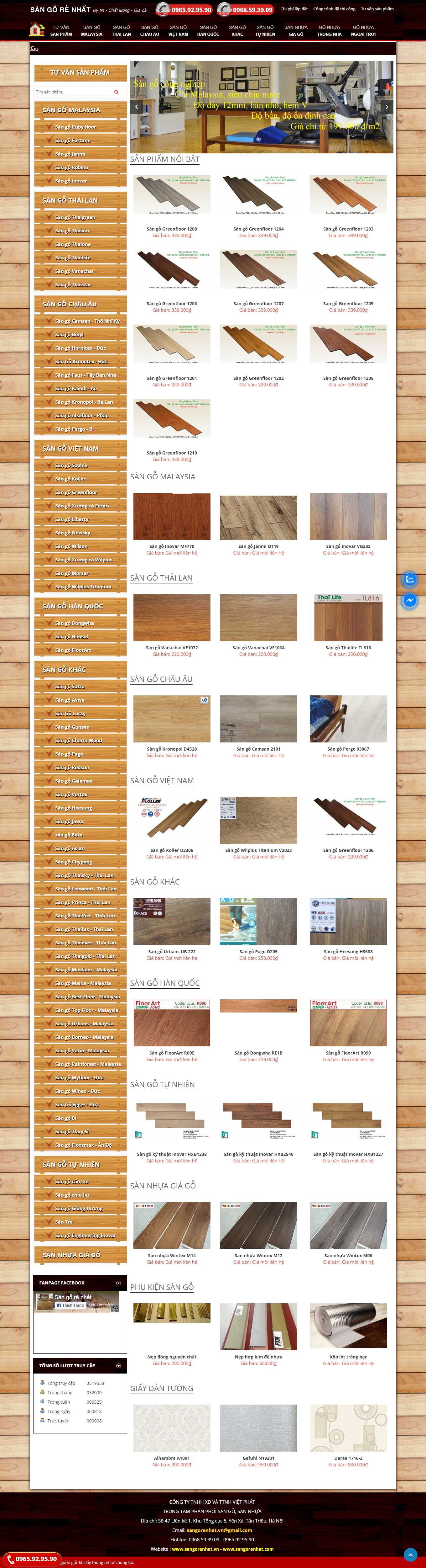 Thiết kế Website Web sàn gỗ tự nhiên, sàn gỗ công nghiệp - sangorenhatvn