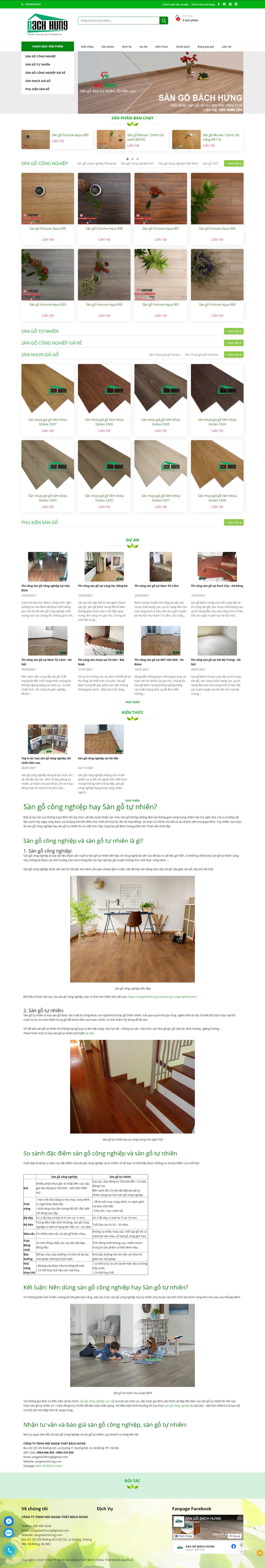 Thiết kế Website Web sàn gỗ tự nhiên, sàn gỗ công nghiệp - sangobachhungcom