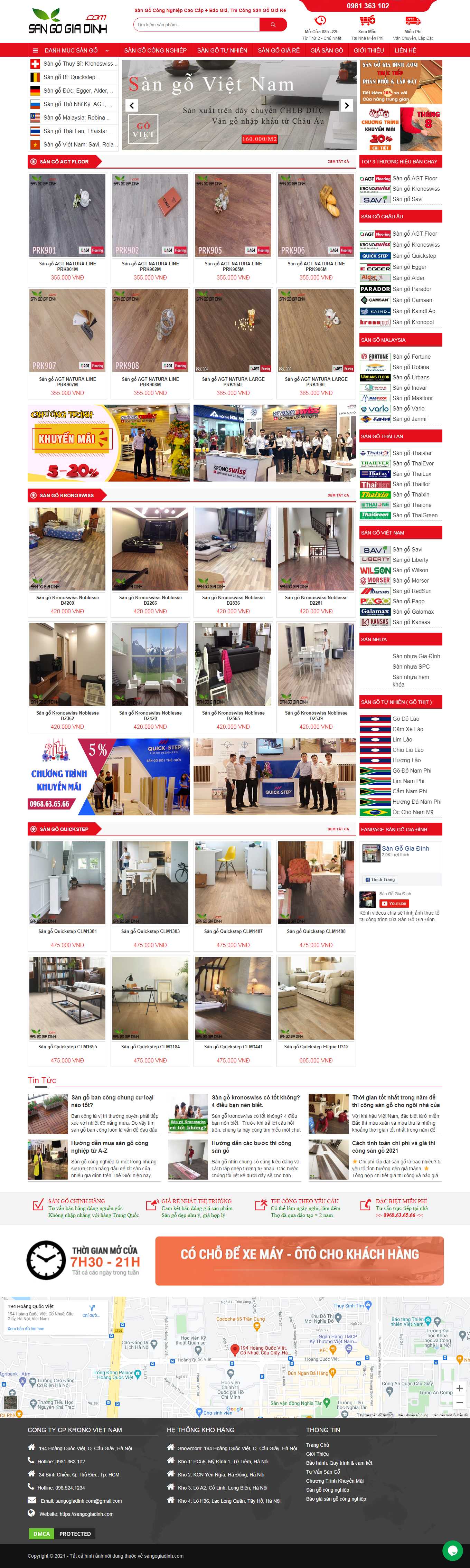 Thiết kế Website Web sàn gỗ tự nhiên, sàn gỗ công nghiệp - sangogiadinhcom