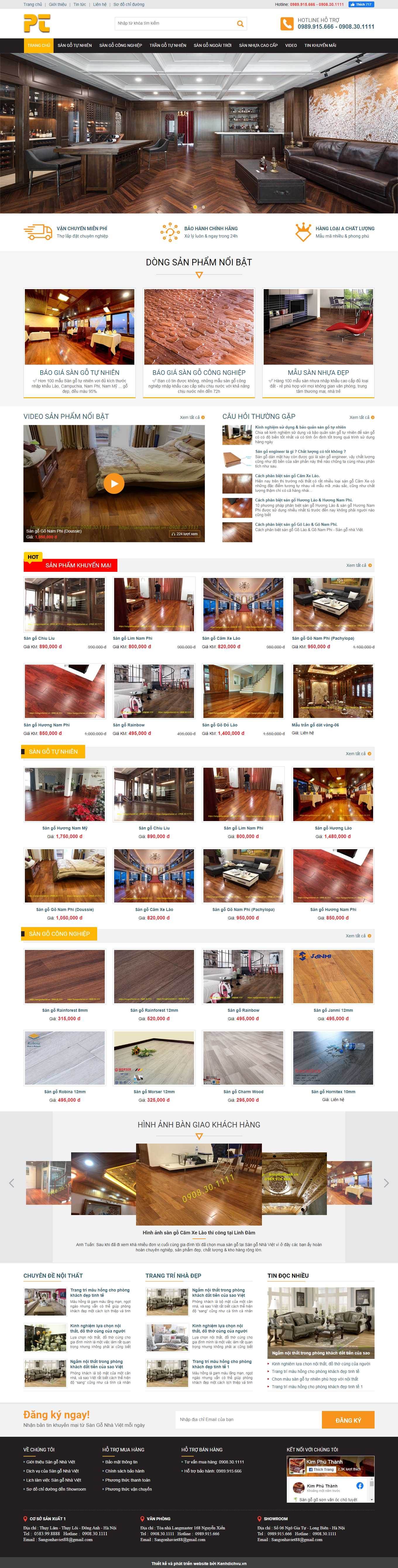 Thiết kế Website Web sàn gỗ tự nhiên, sàn gỗ công nghiệp - sangonhavietvn