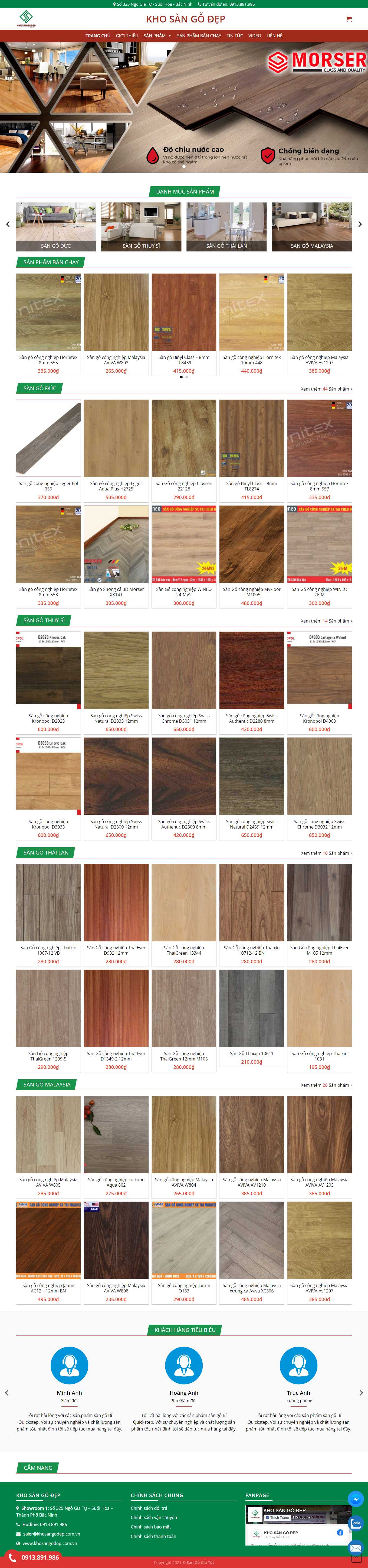 Thiết kế Website Web sàn gỗ tự nhiên, sàn gỗ công nghiệp - khosangodepcomvn