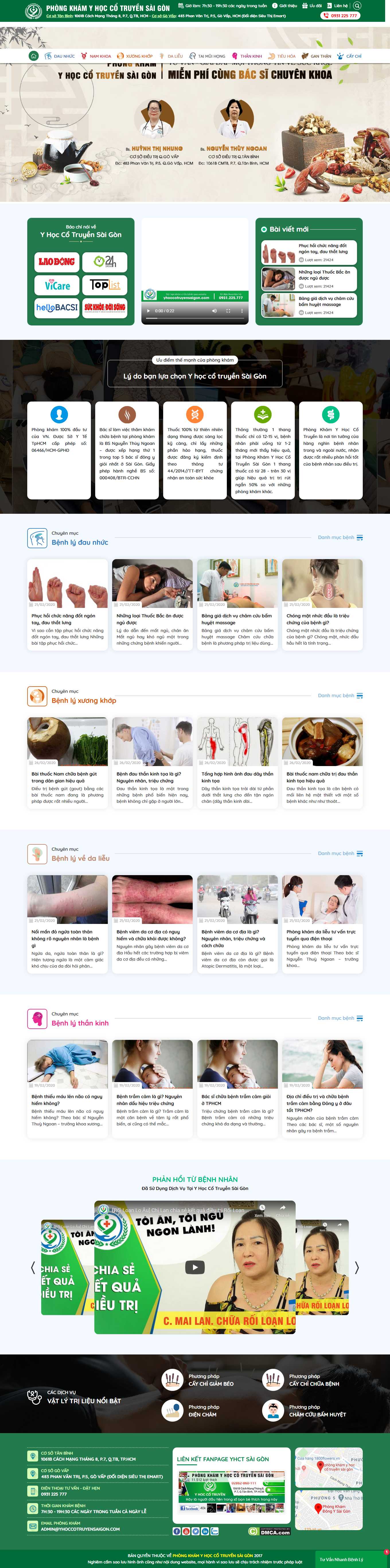 Thiết kế Website Web nhà thuốc đông y - yhoccotruyensaigoncom