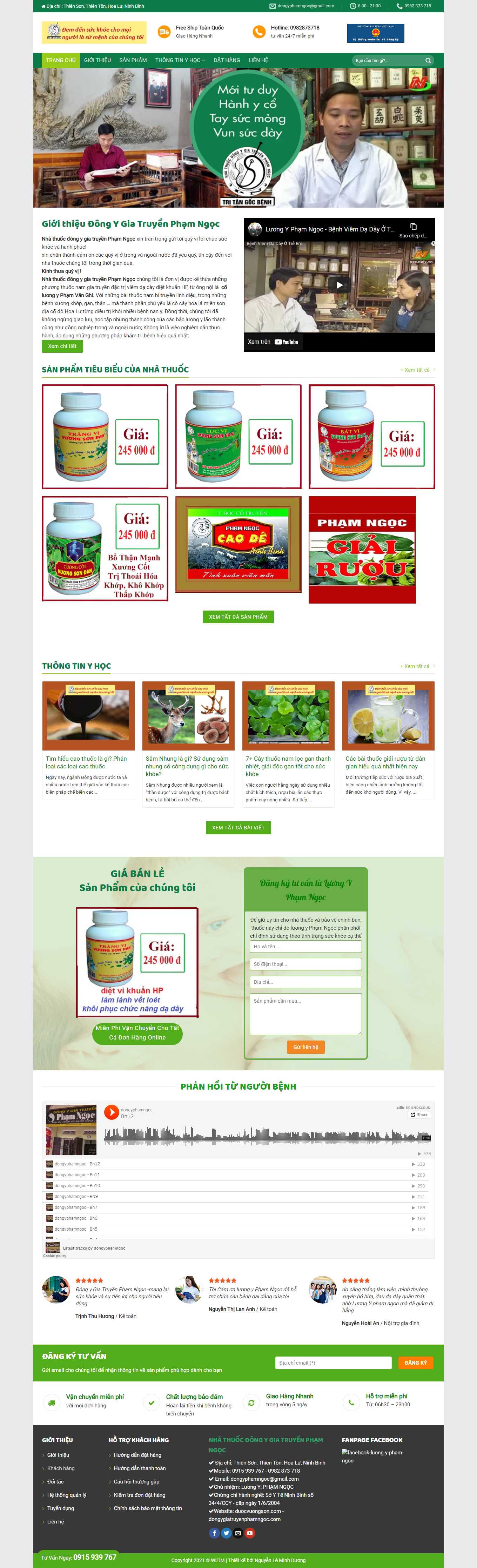 Thiết kế Website Web nhà thuốc đông y - wwwdongygiatruyenphamngoccom