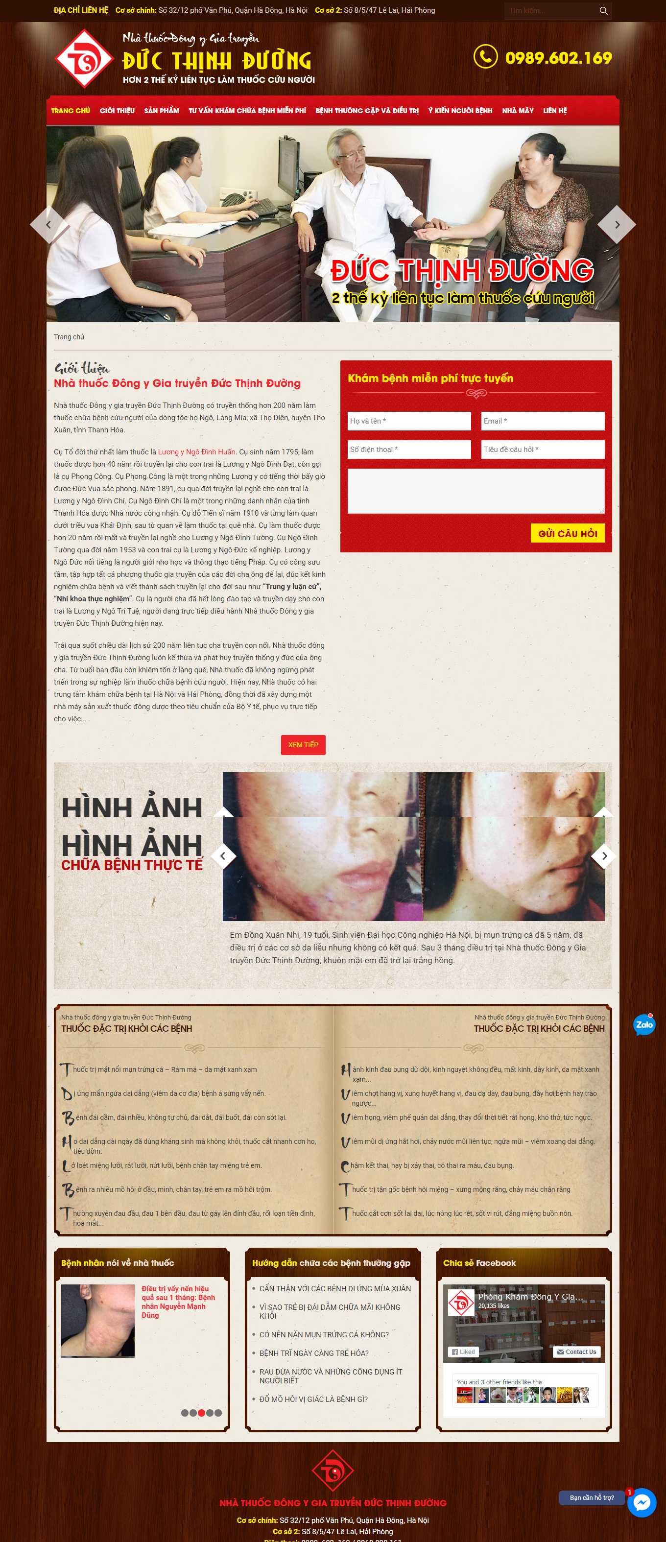 Thiết kế Website Web nhà thuốc đông y - ducthinhduongcom