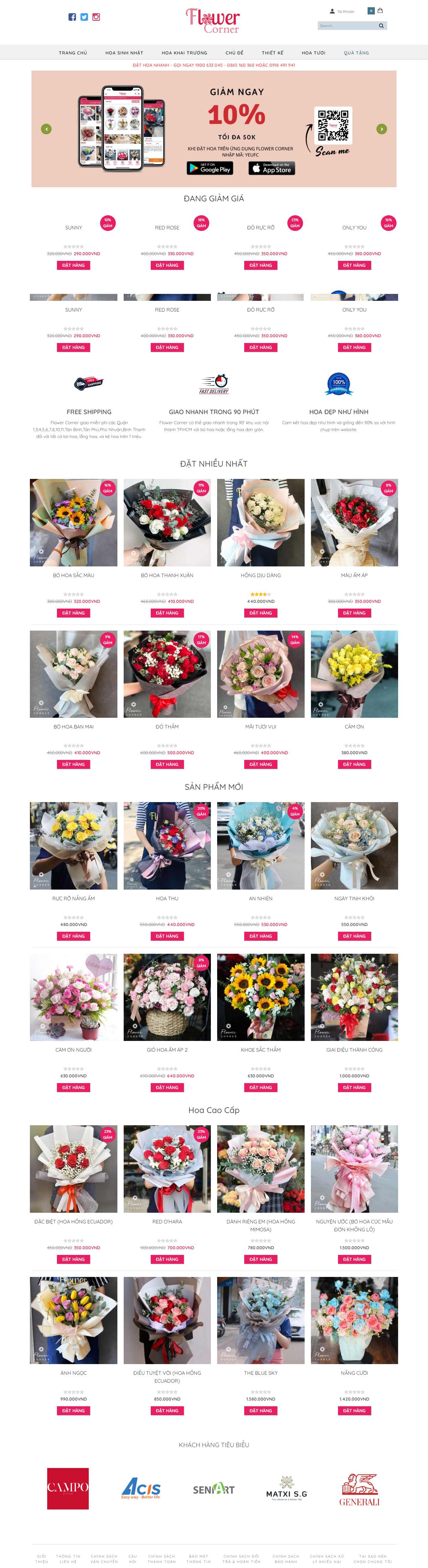 [hoatot] Thiết kế Website Web shop bán hoa - wwwflowercornervn