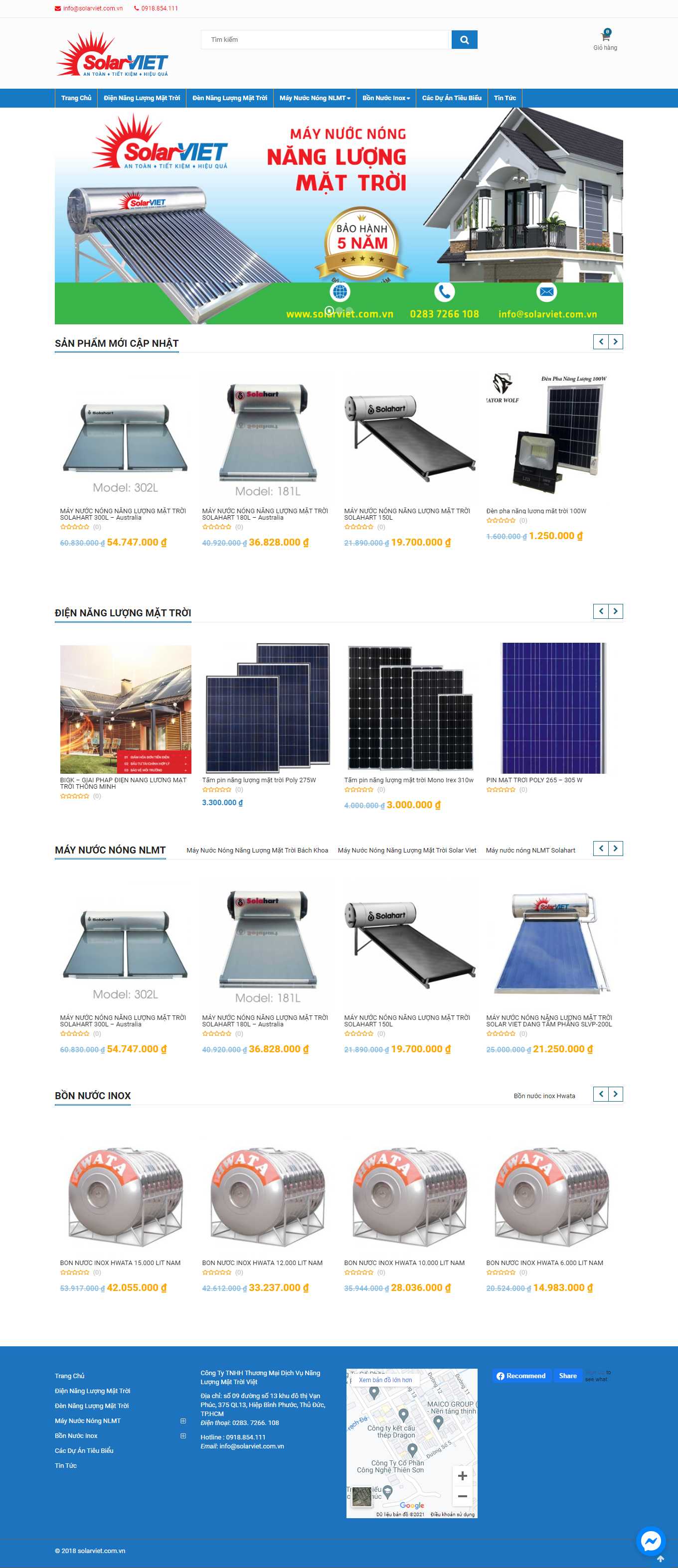 [daithanhgroup] Thiết kế Website Web bán máy năng lượng mặt trời - solarvietcomvn