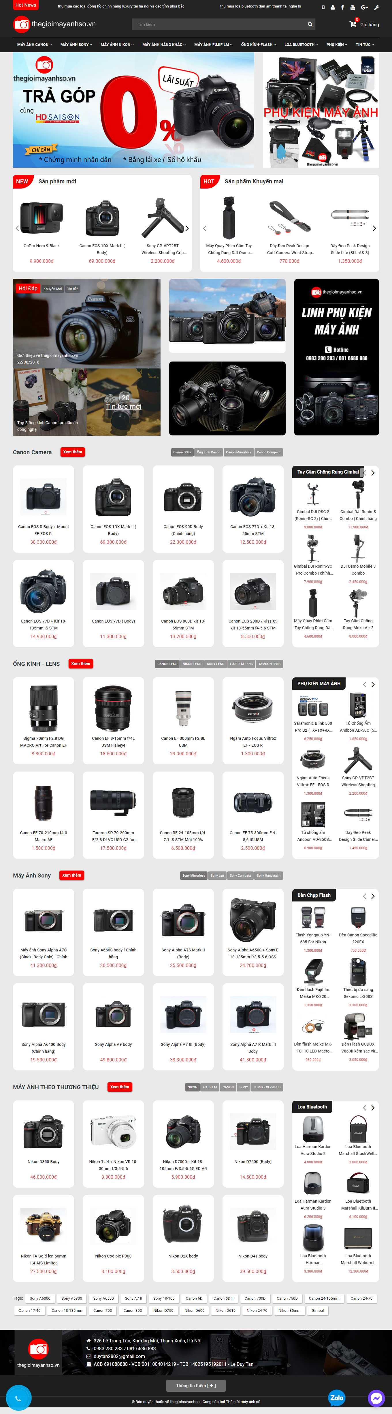 [binhminhdigital] Thiết kế Website Web bán máy ảnh - wwwthegioimayanhsovn