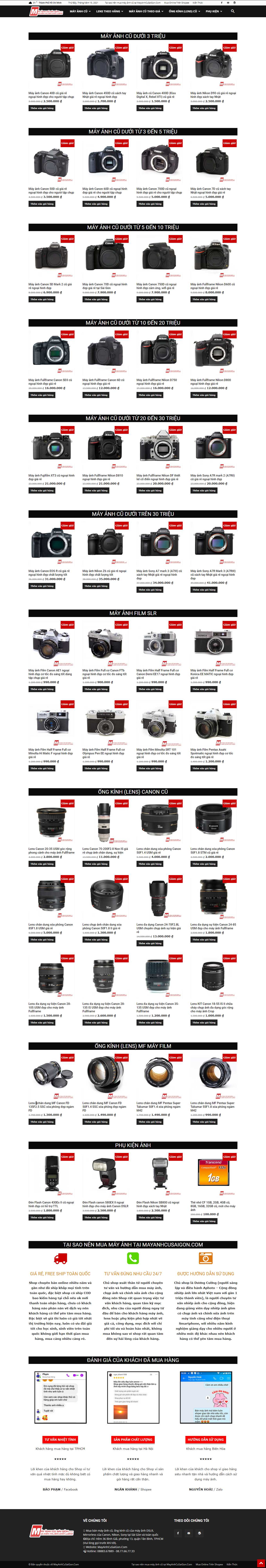 [binhminhdigital] Thiết kế Website Web bán máy ảnh - mayanhcusaigoncom
