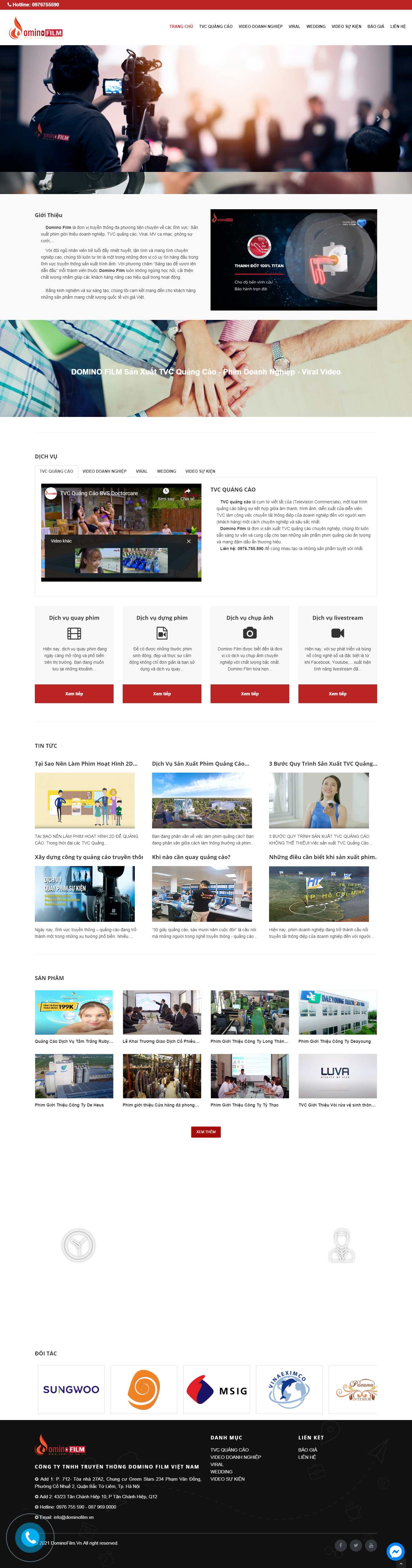 [windymedia] Thiết kế Website Web dịch vụ quay phim chụp hình - dominofilmvn