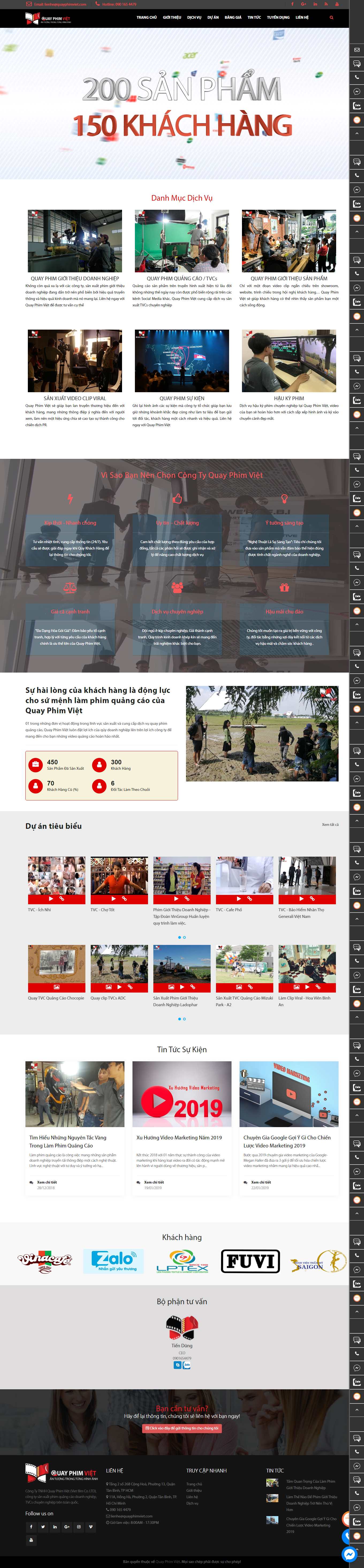 [windymedia] Thiết kế Website Web dịch vụ quay phim chụp hình - quayphimvietcom