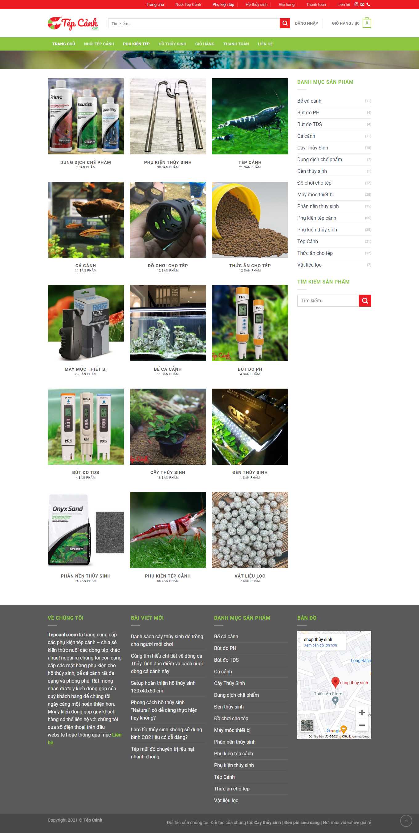 [thuycungxanh] Thiết kế Website Web bán cá cảnh, cây thủy sinh - tepcanhcom