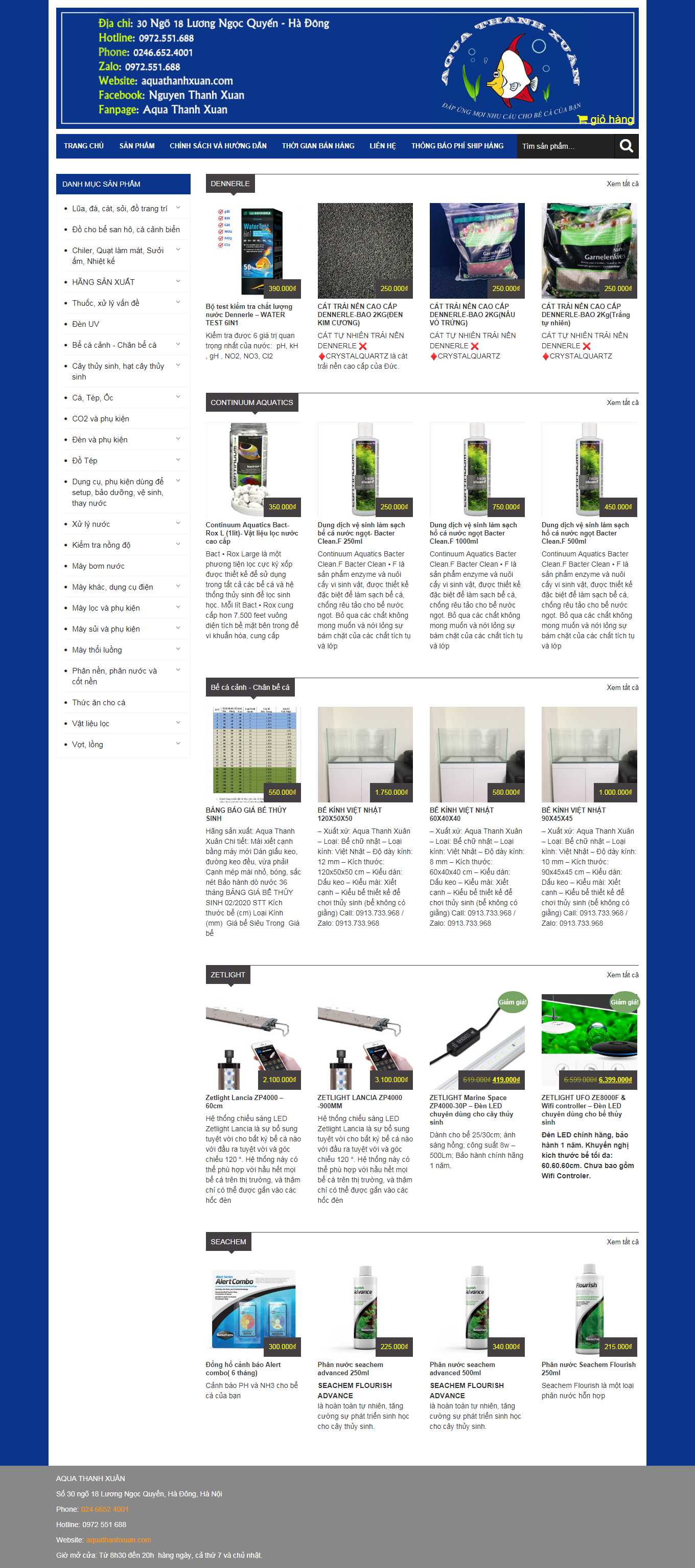 [thuycungxanh] Thiết kế Website Web bán cá cảnh, cây thủy sinh - aquathanhxuancom