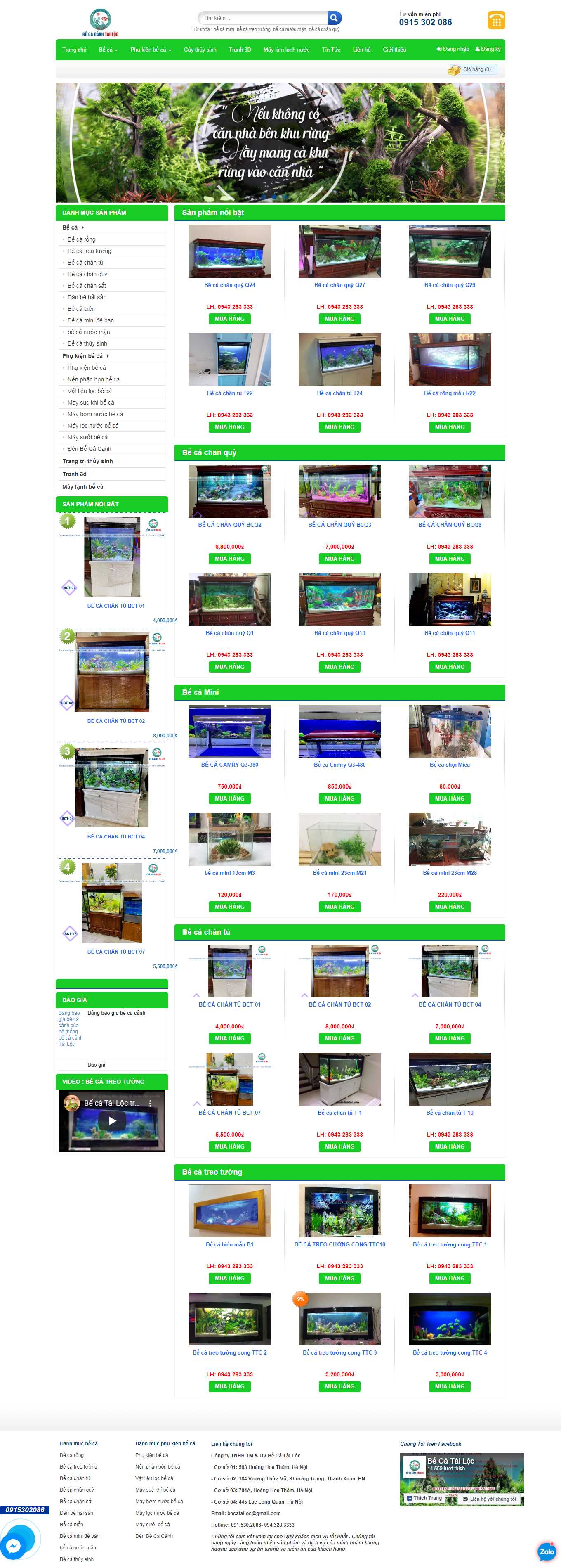 [thuycungxanh] Thiết kế Website Web bán cá cảnh, cây thủy sinh - cacanhtailoccom