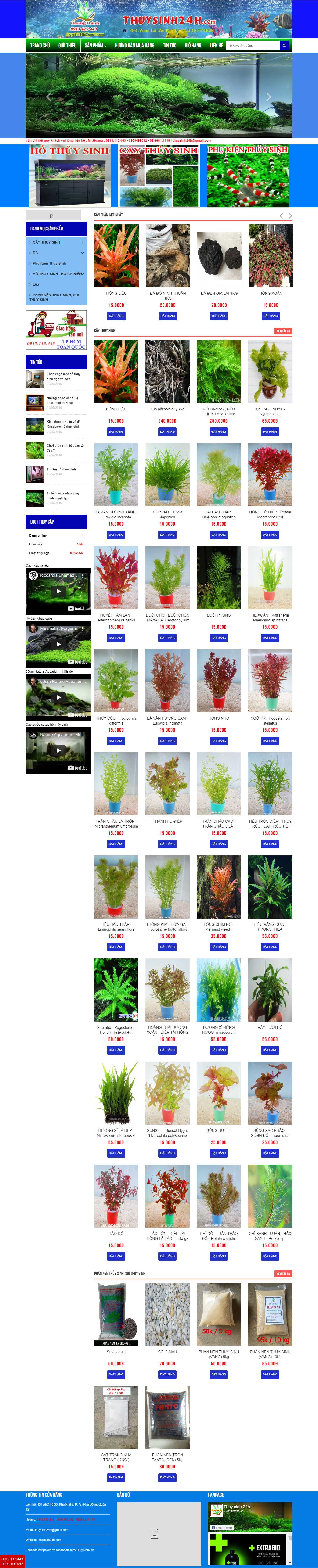 [thuycungxanh] Thiết kế Website Web bán cá cảnh, cây thủy sinh - thuysinh24hcom